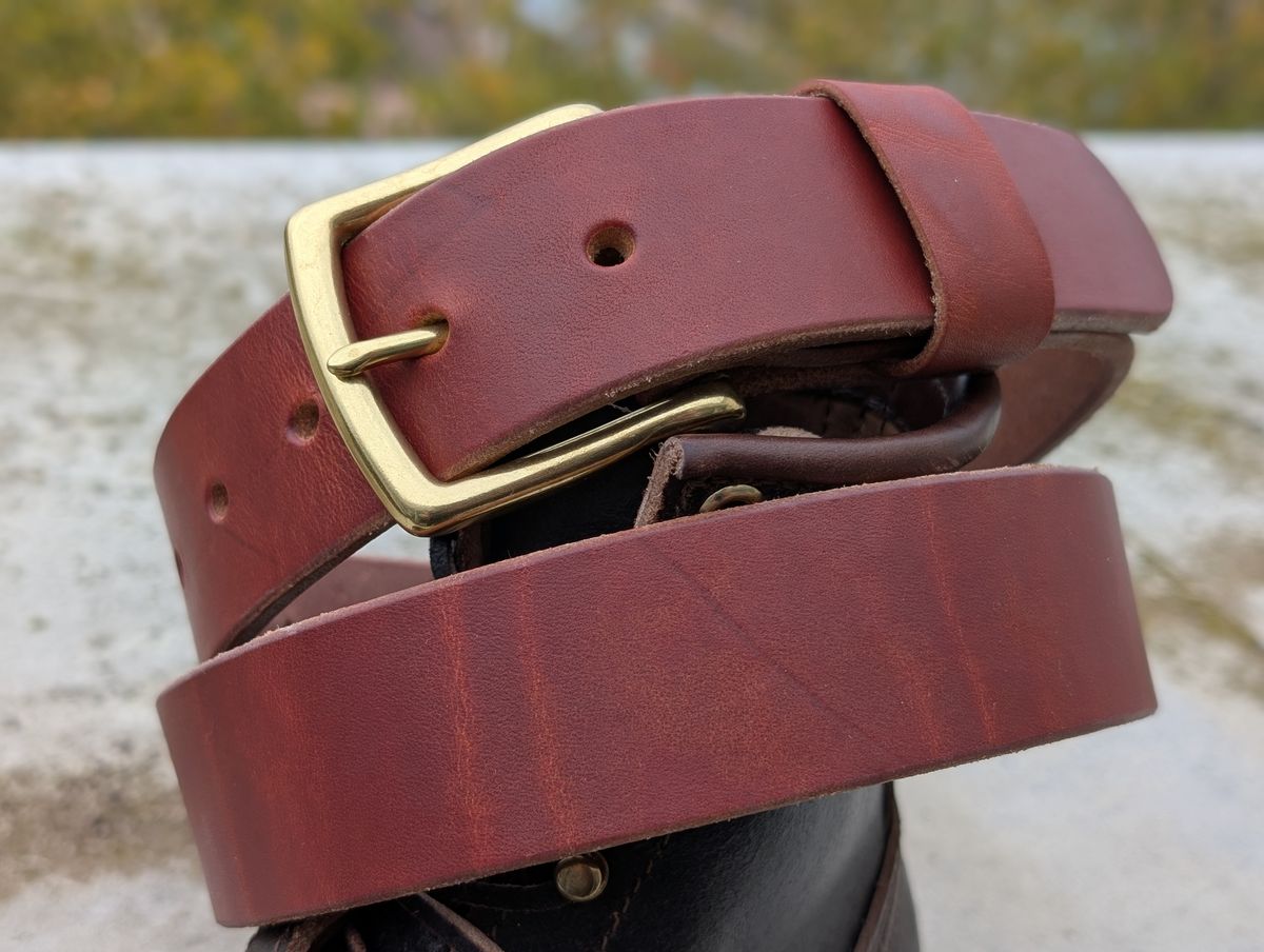 Photo by Gauffrier on November 1, 2025 of the Nicks Heavy duty Work Belt in Wickett & Craig Natural Double Stuffed.