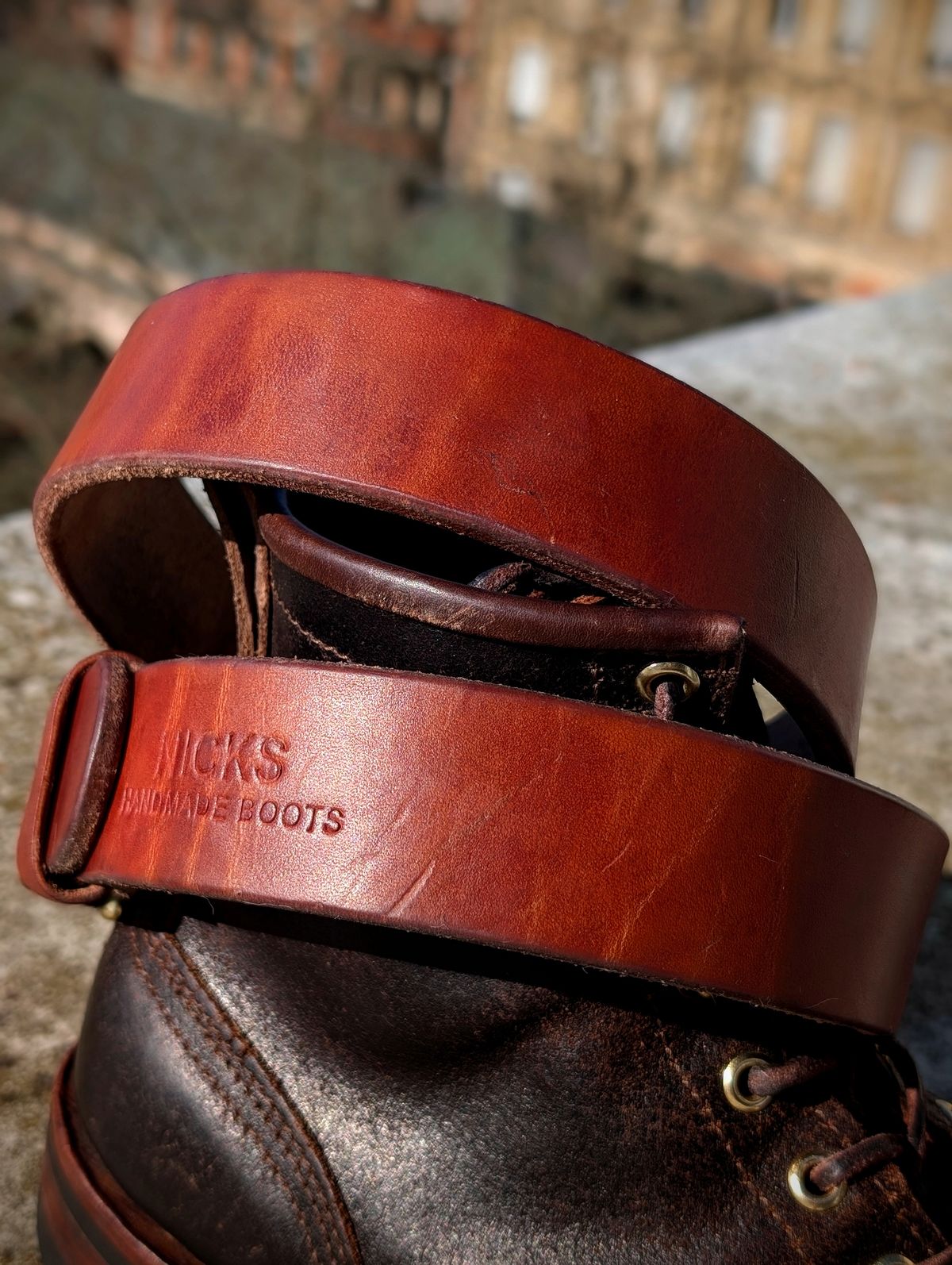 Photo by Gauffrier on March 1, 2026 of the Nicks Heavy duty Work Belt in Wickett & Craig Natural Double Stuffed.