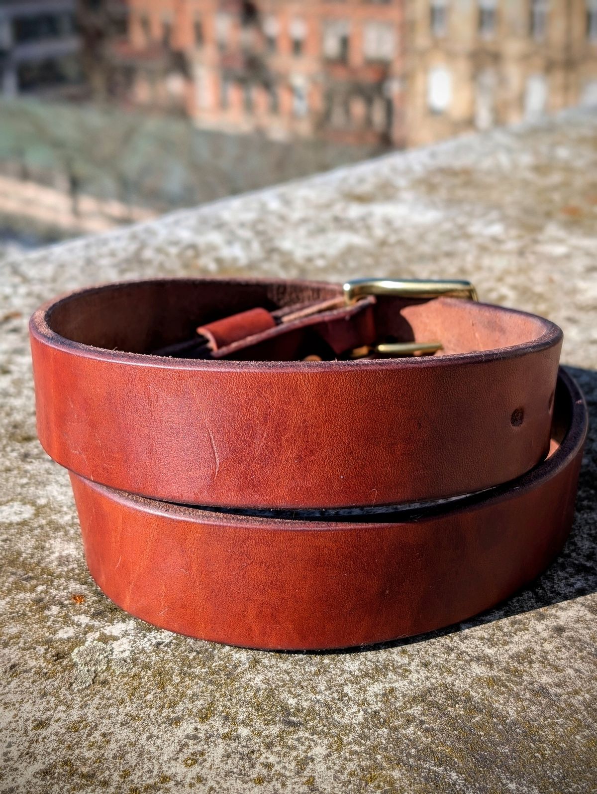 Photo by Gauffrier on March 1, 2026 of the Nicks Heavy duty Work Belt in Wickett & Craig Natural Double Stuffed.
