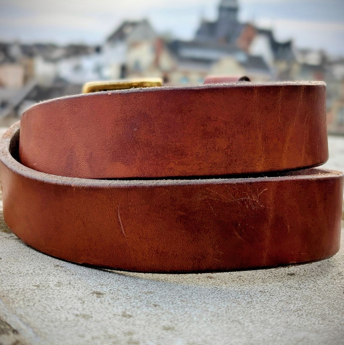 Photo by Gauffrier on April 3, 2026 of the Nicks Heavy duty Work Belt in Wickett & Craig Natural Double Stuffed.