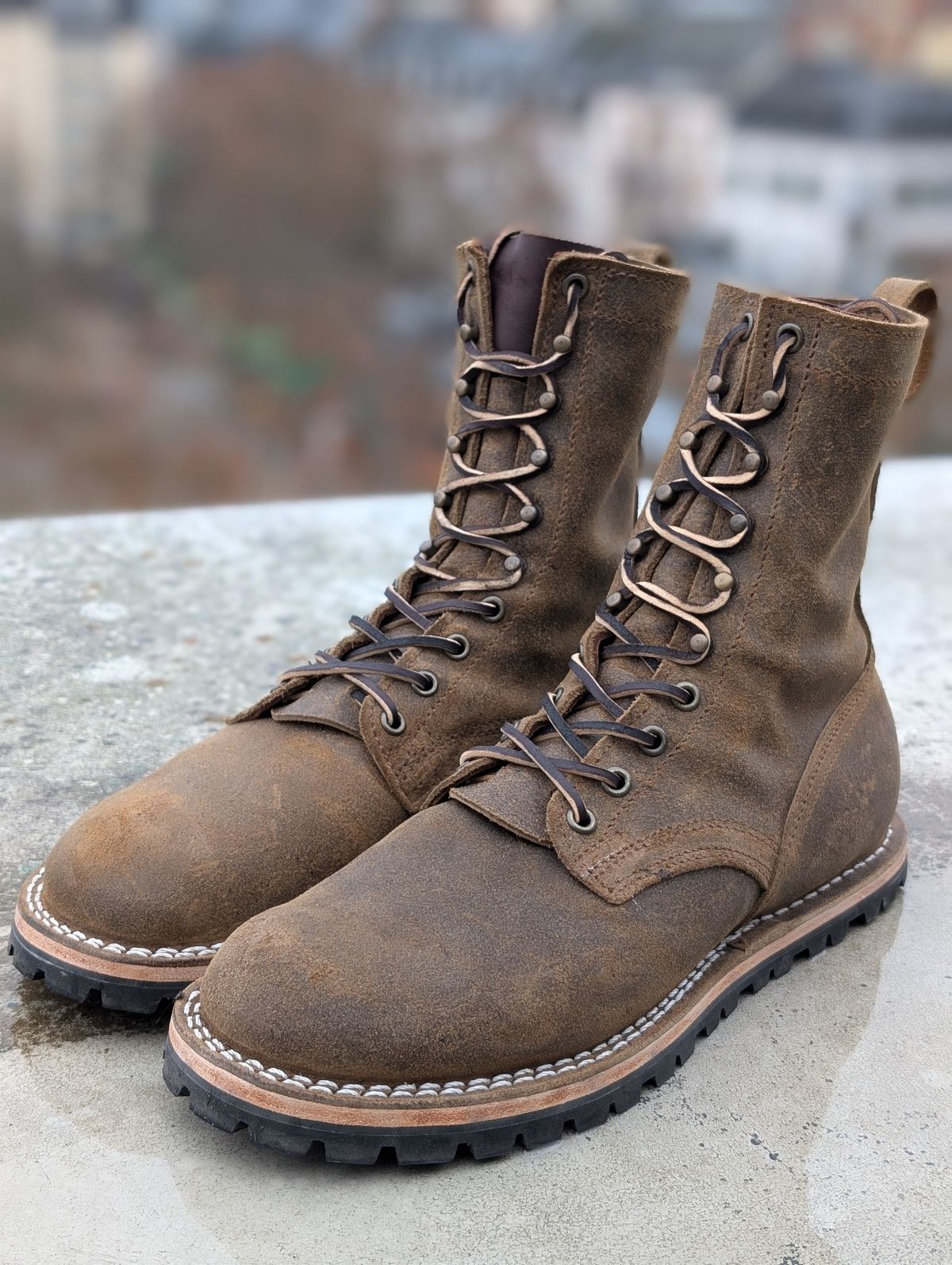 Photo by Gauffrier on December 20, 2025 of the Nicks Strider in C.F. Stead Mole Waxy Commander Suede.