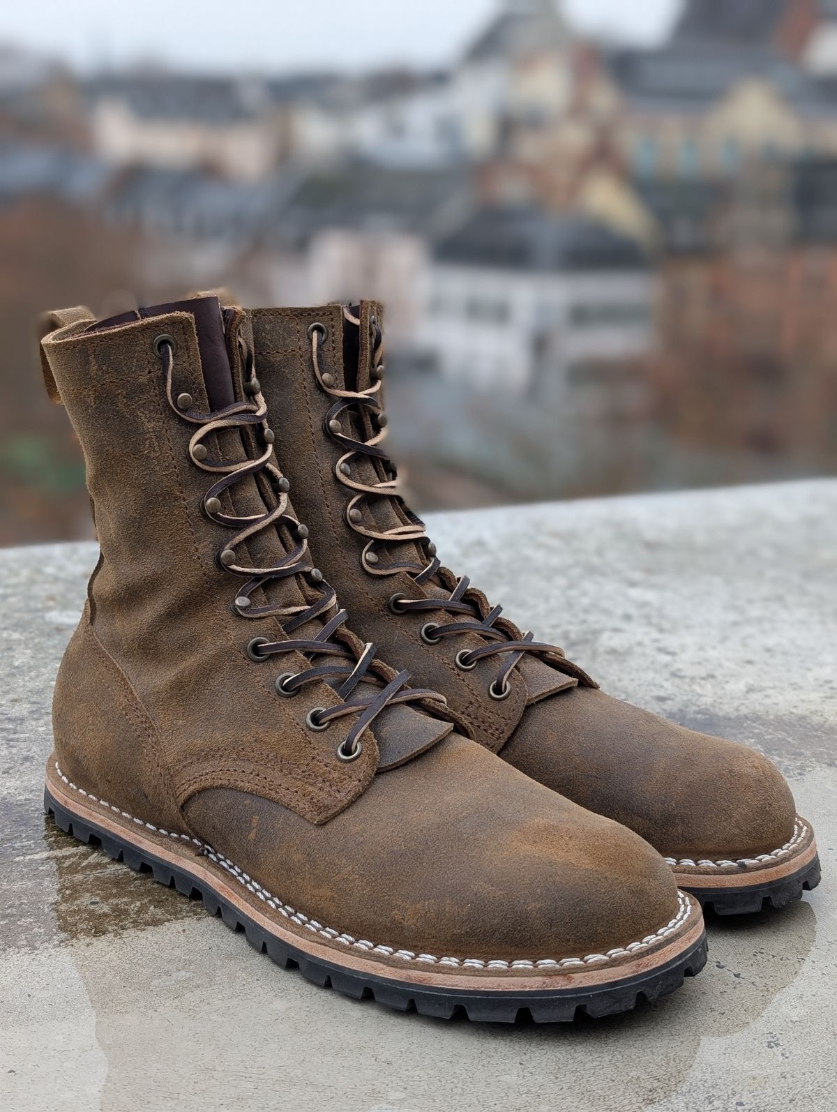 Photo by Gauffrier on December 20, 2025 of the Nicks Strider in C.F. Stead Mole Waxy Commander Suede.