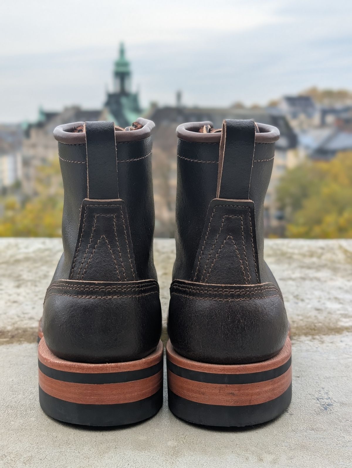 Photo by Gauffrier on November 1, 2025 of the Nicks Falcon in Horween Brown Waxed Flesh.