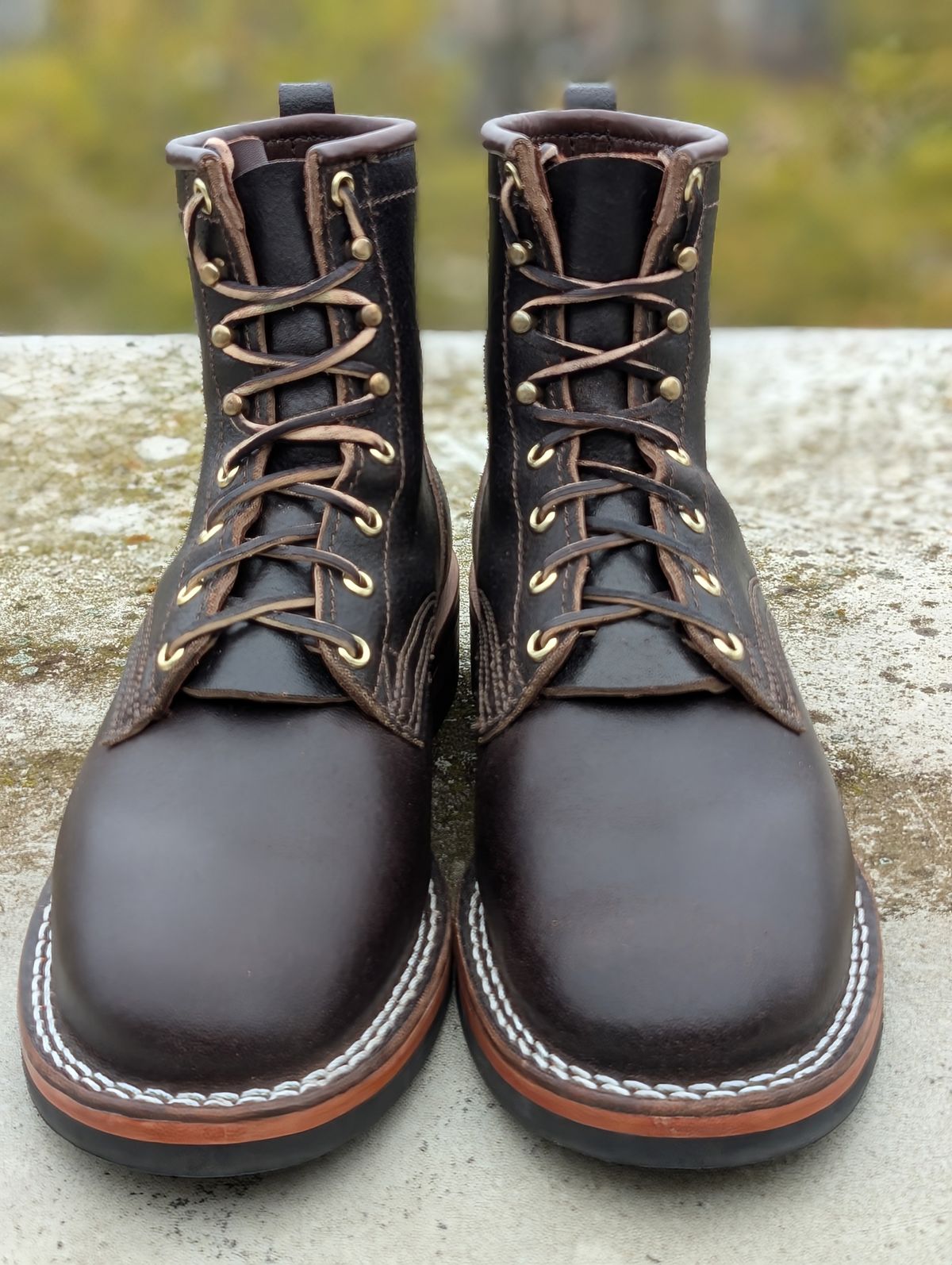 Photo by Gauffrier on November 1, 2025 of the Nicks Falcon in Horween Brown Waxed Flesh.