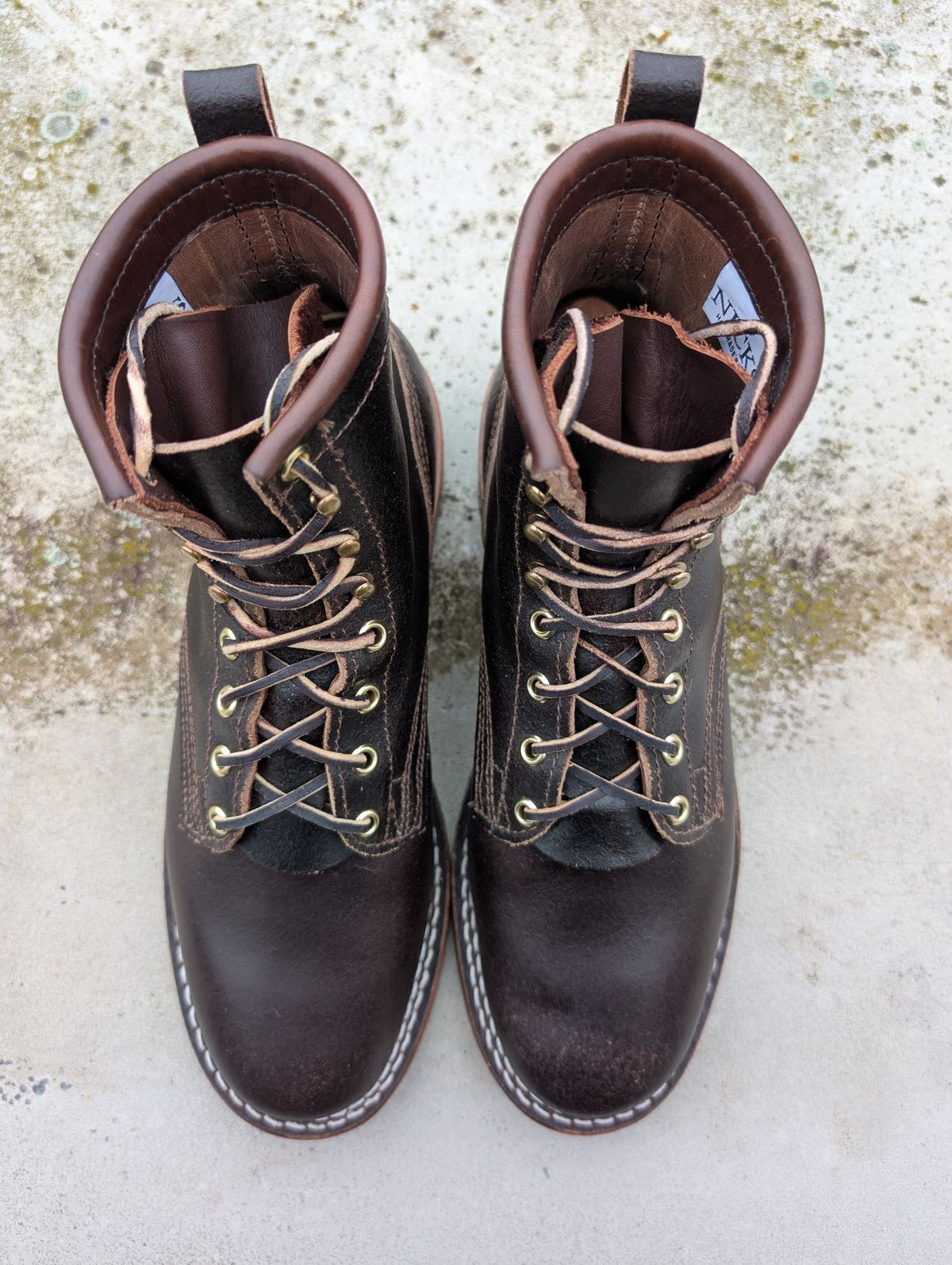Photo by Gauffrier on November 1, 2025 of the Nicks Falcon in Horween Brown Waxed Flesh.