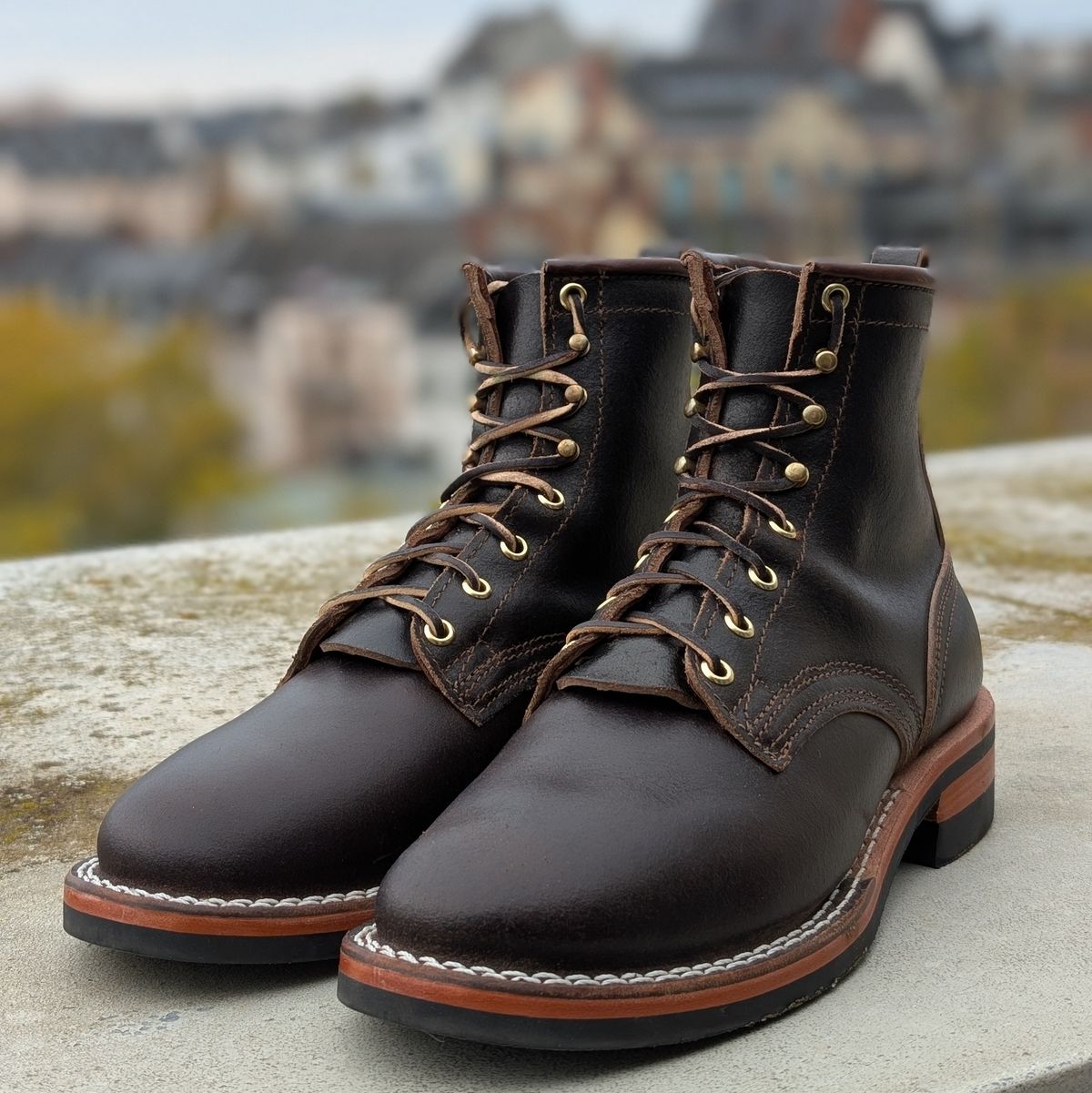 Photo by Gauffrier on November 1, 2025 of the Nicks Falcon in Horween Brown Waxed Flesh.