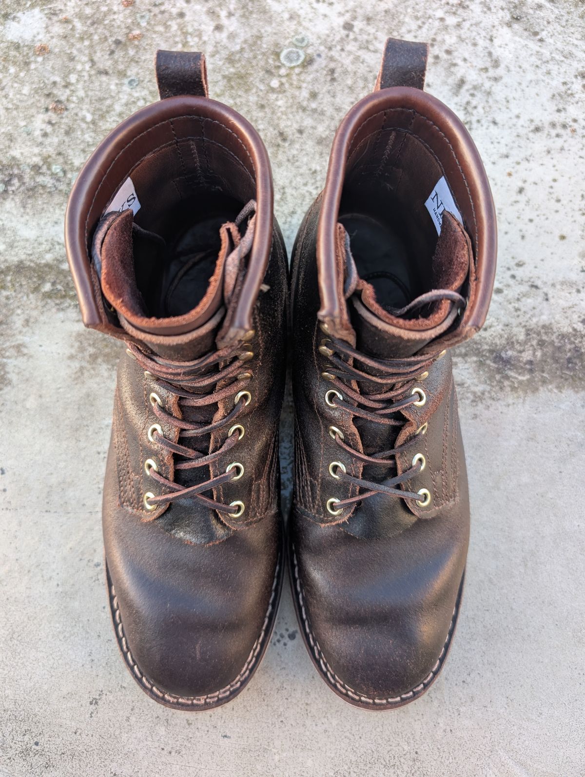 Photo by Gauffrier on December 1, 2025 of the Nicks Falcon in Horween Brown Waxed Flesh.