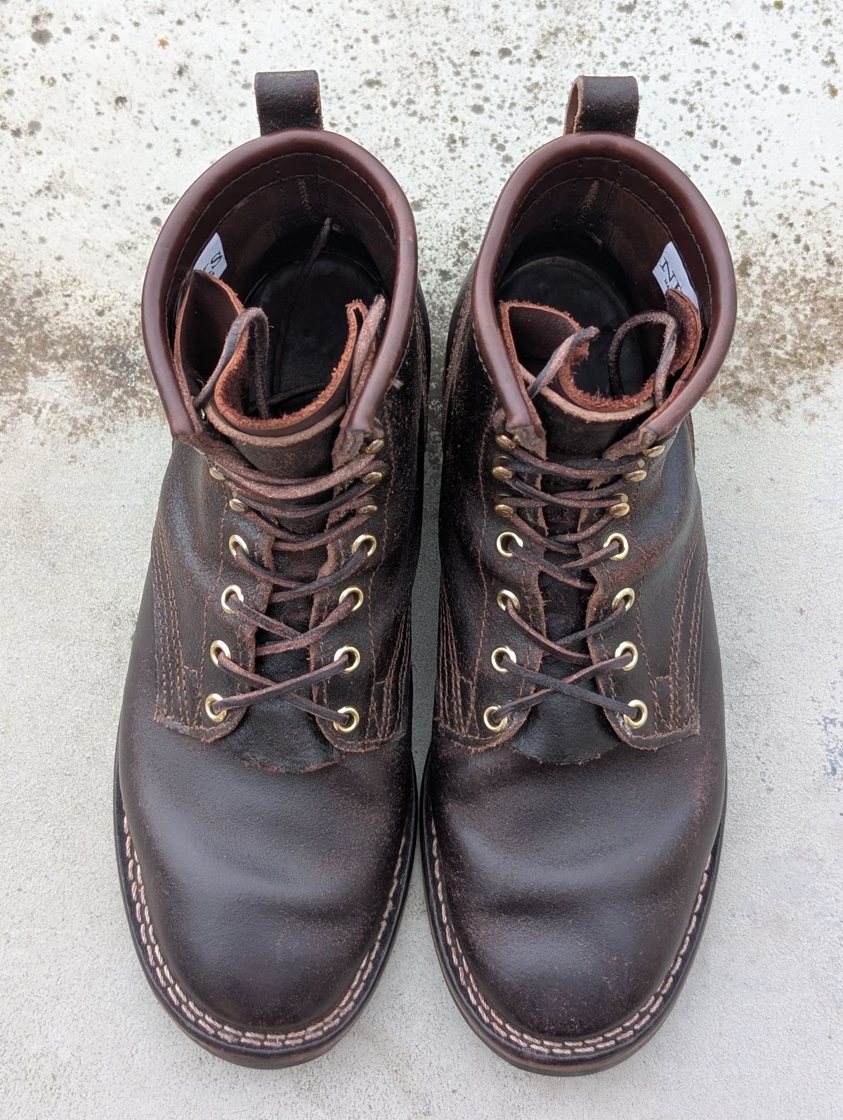 Photo by Gauffrier on January 1, 2026 of the Nicks Falcon in Horween Brown Waxed Flesh.