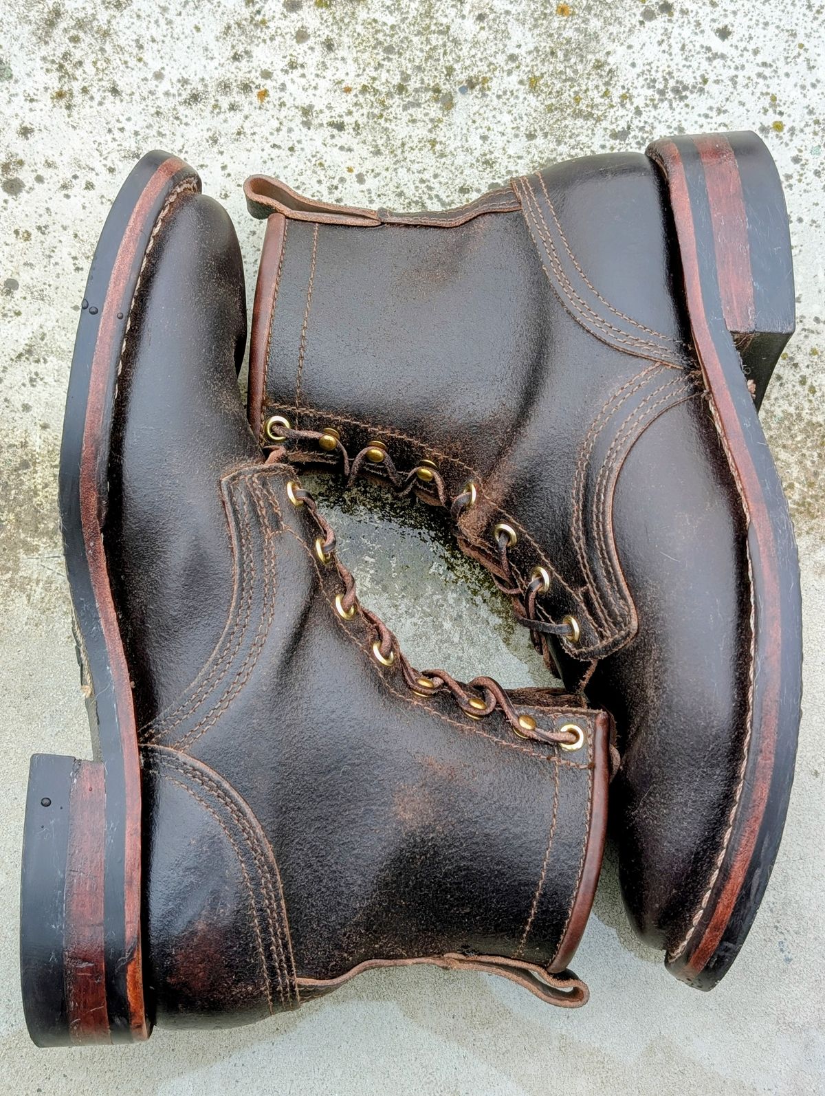 Photo by Gauffrier on February 1, 2026 of the Nicks Falcon in Horween Brown Waxed Flesh.