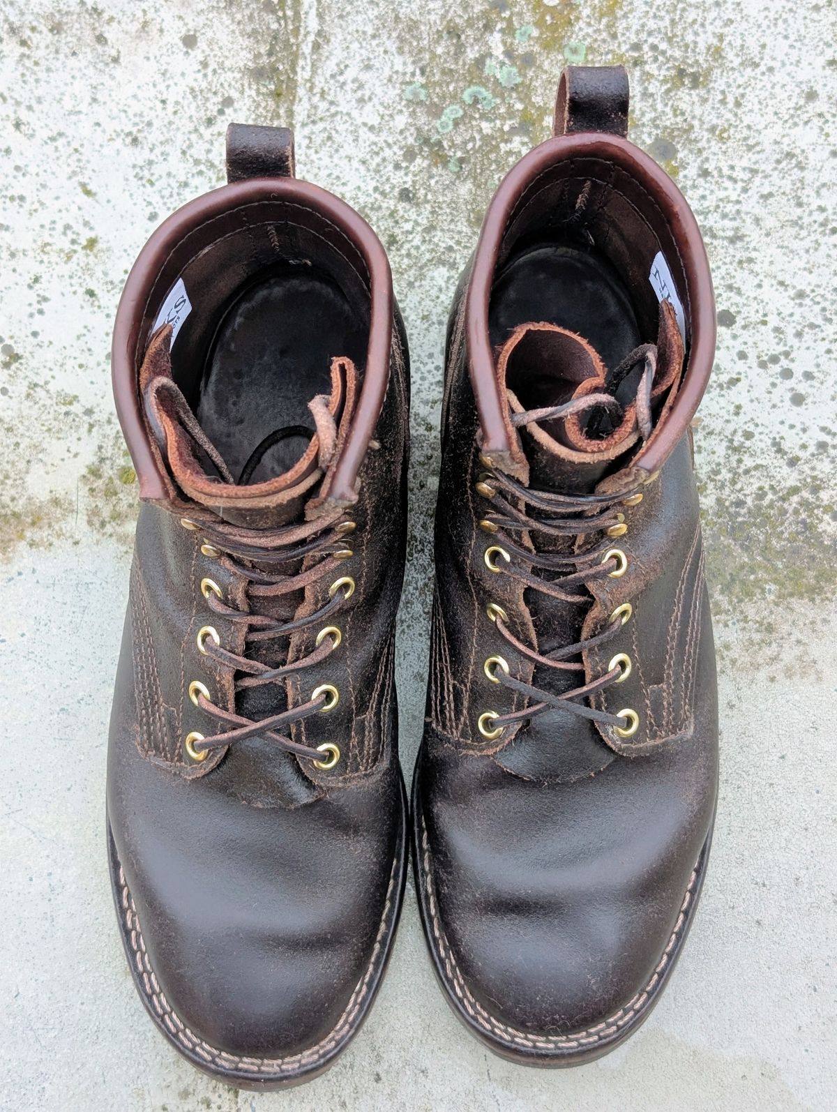 Photo by Gauffrier on February 1, 2026 of the Nicks Falcon in Horween Brown Waxed Flesh.