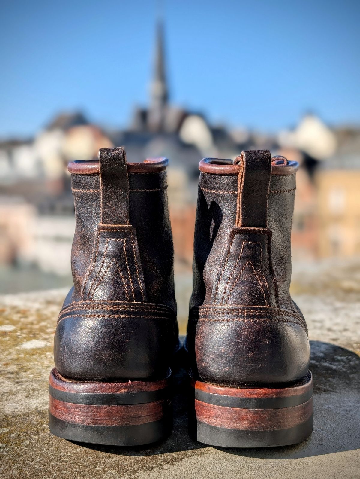 Photo by Gauffrier on March 1, 2026 of the Nicks Falcon in Horween Brown Waxed Flesh.