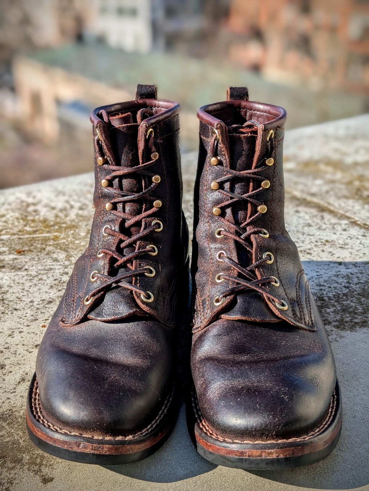 Photo by Gauffrier on March 1, 2026 of the Nicks Falcon in Horween Brown Waxed Flesh.