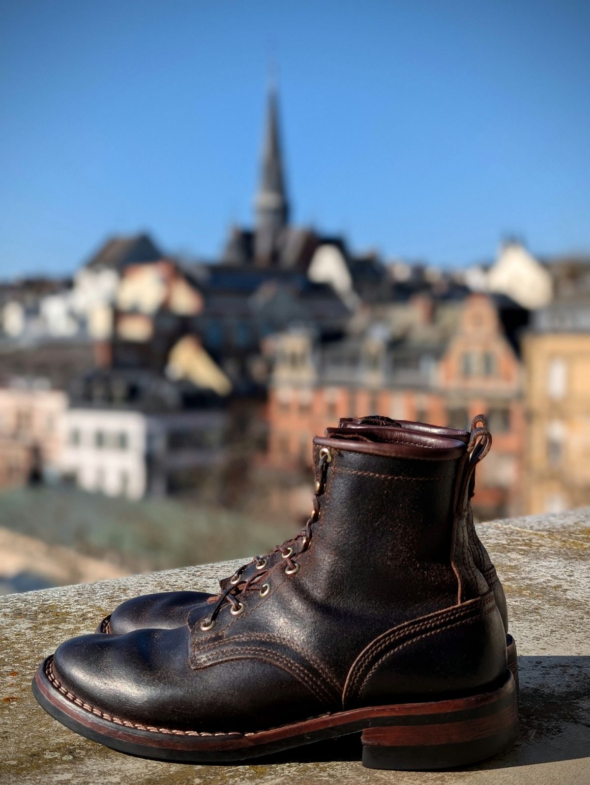 Photo by Gauffrier on March 1, 2026 of the Nicks Falcon in Horween Brown Waxed Flesh.