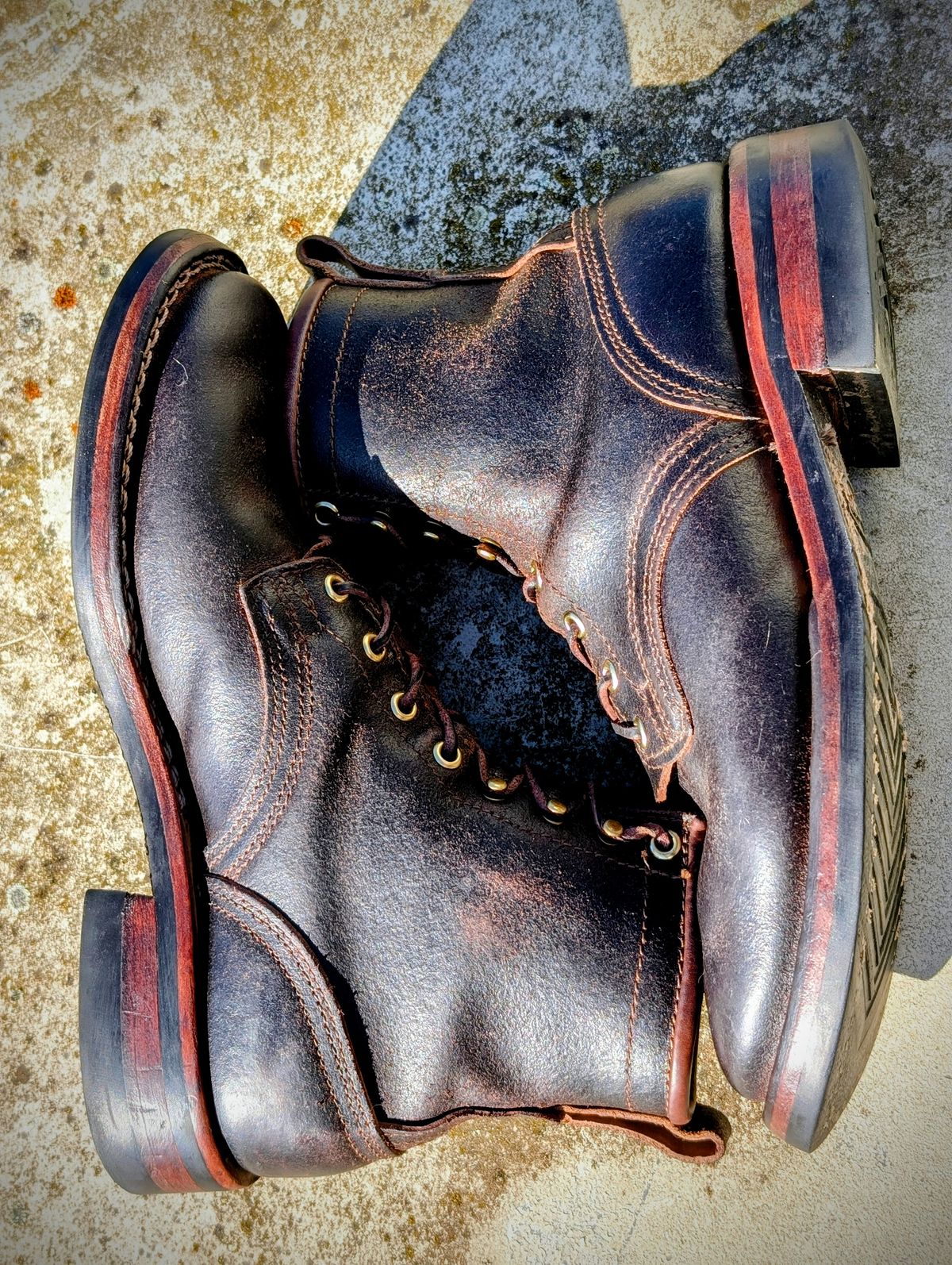 Photo by Gauffrier on March 1, 2026 of the Nicks Falcon in Horween Brown Waxed Flesh.