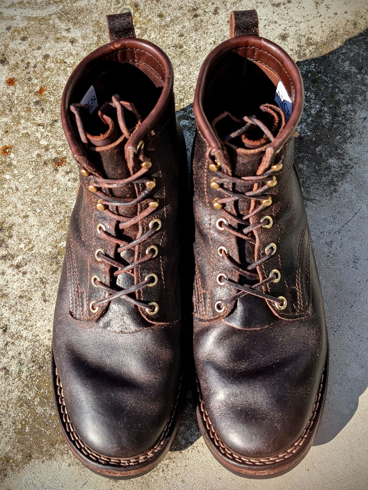 Photo by Gauffrier on March 1, 2026 of the Nicks Falcon in Horween Brown Waxed Flesh.