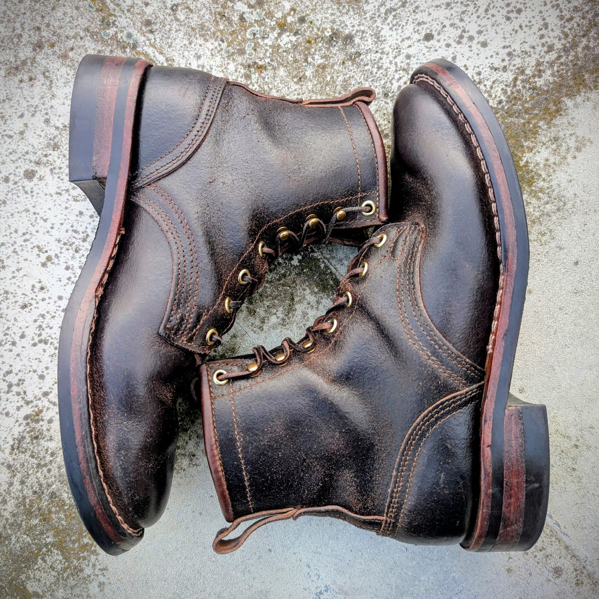 Photo by Gauffrier on April 3, 2026 of the Nicks Falcon in Horween Brown Waxed Flesh.