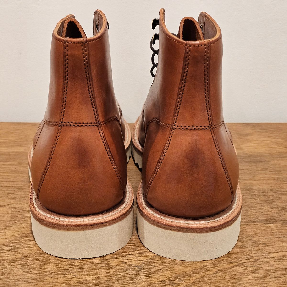 Photo by Cayman on October 5, 2025 of the Grant Stone Brass Boot in Badalassi Carlo Saddle Tan Minerva.