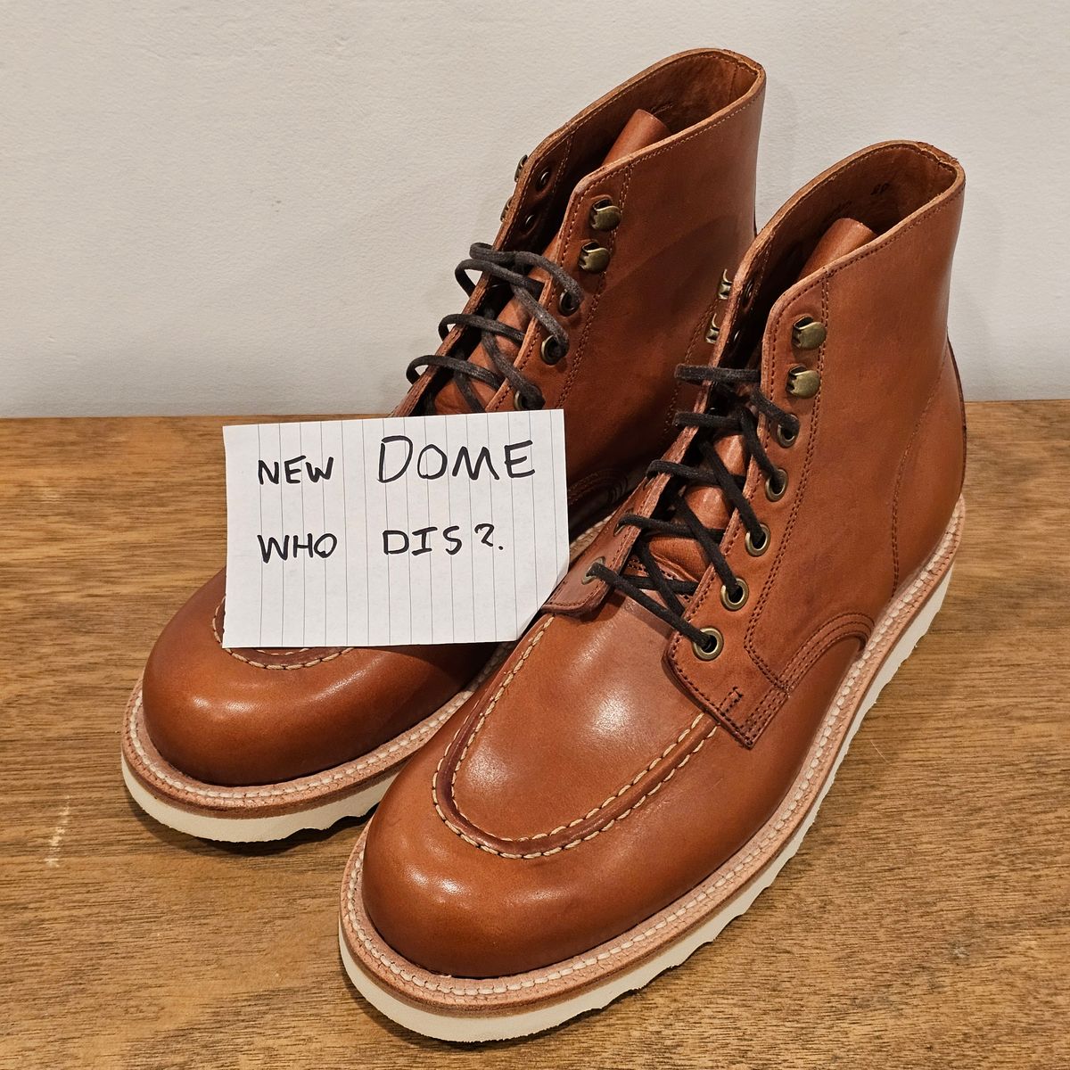 Photo by Cayman on October 5, 2025 of the Grant Stone Brass Boot in Badalassi Carlo Saddle Tan Minerva.