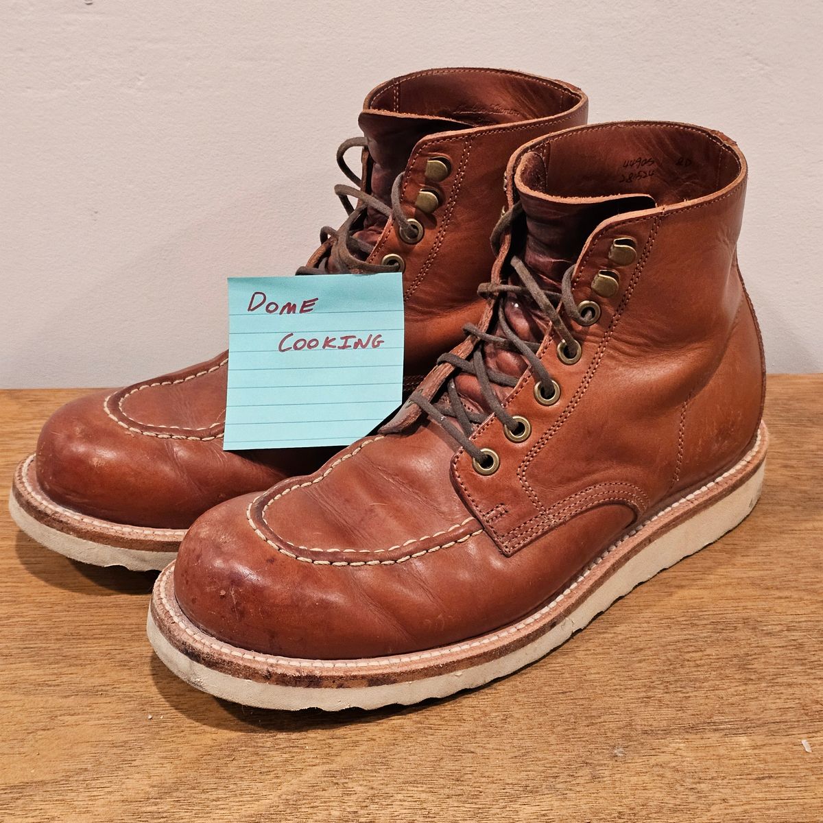 Photo by Cayman on November 5, 2025 of the Grant Stone Brass Boot in Badalassi Carlo Saddle Tan Minerva.