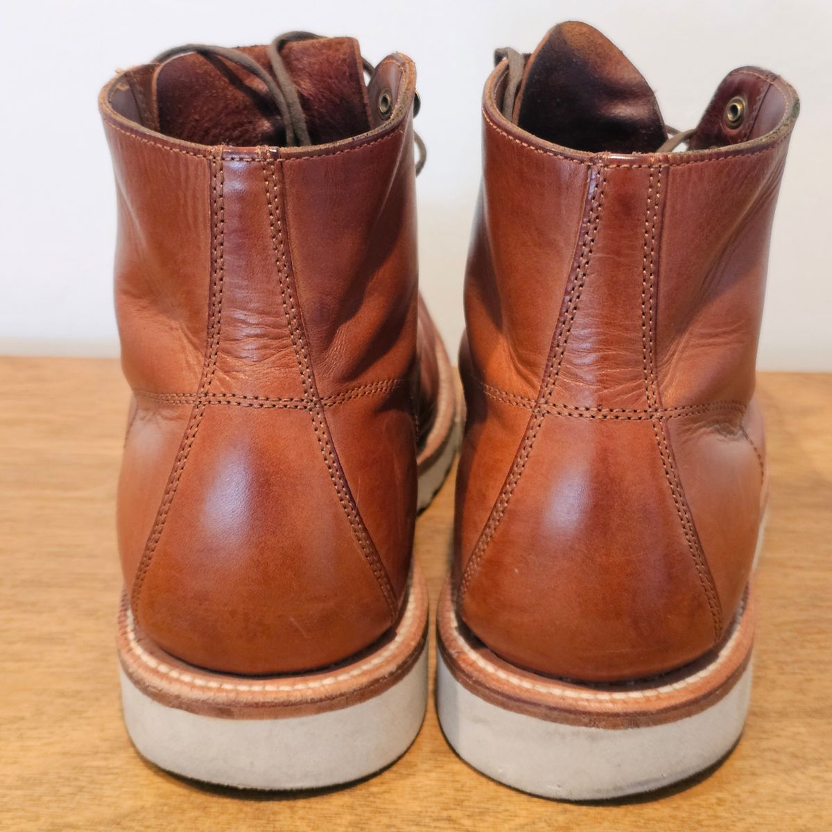 Photo by Cayman on February 5, 2026 of the Grant Stone Brass Boot in Badalassi Carlo Saddle Tan Minerva.