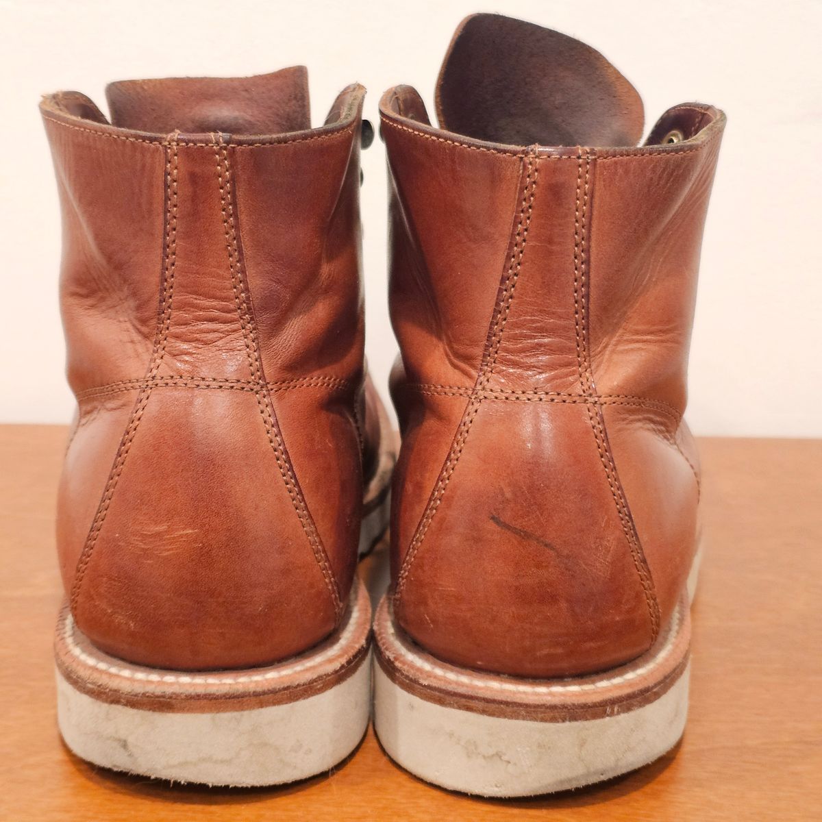 Photo by Cayman on April 6, 2026 of the Grant Stone Brass Boot in Badalassi Carlo Saddle Tan Minerva.