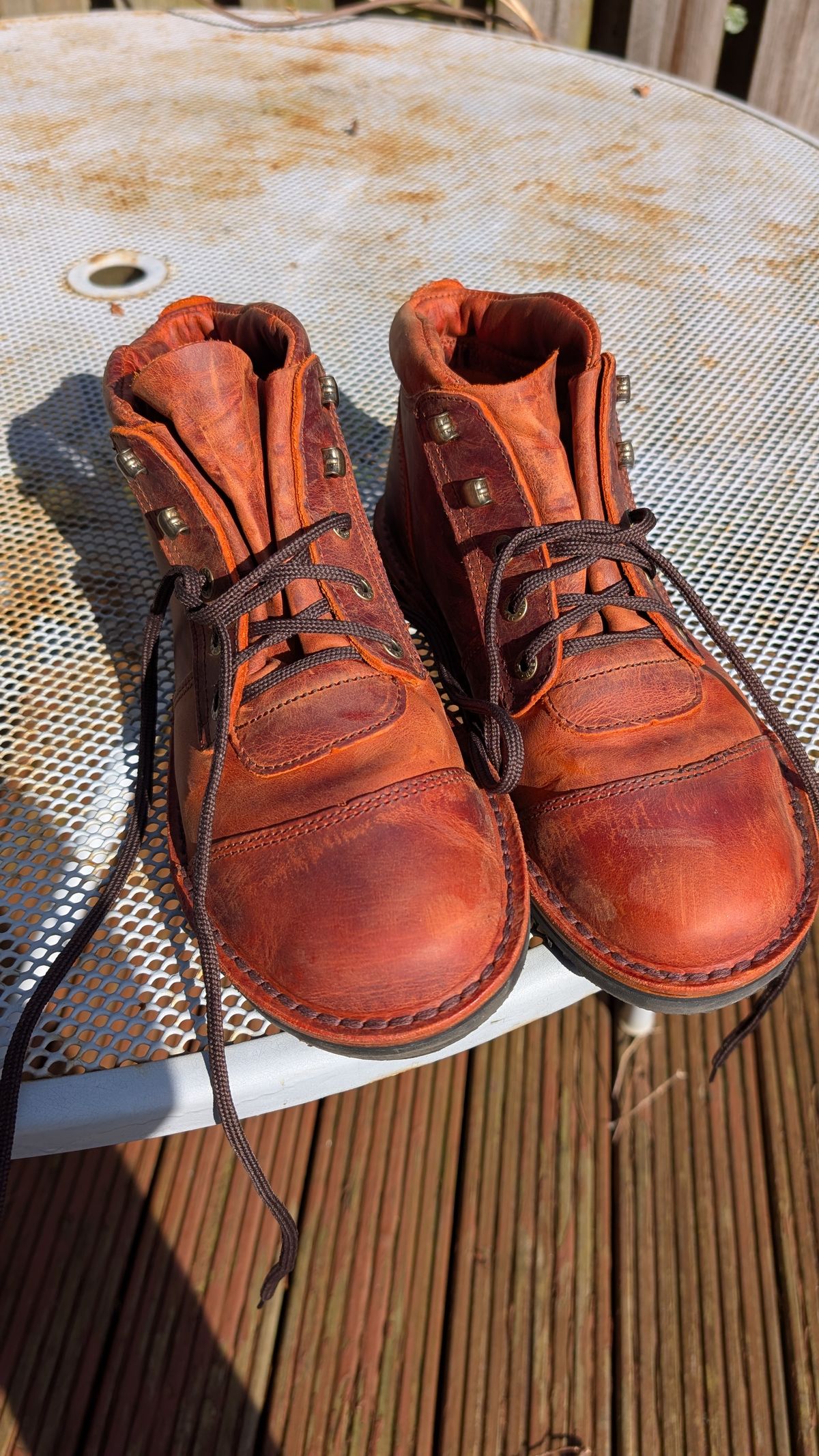 Photo by NickBardi on March 19, 2026 of the Jim Green African Ranger Barefoot Boot in Bronco Russet.
