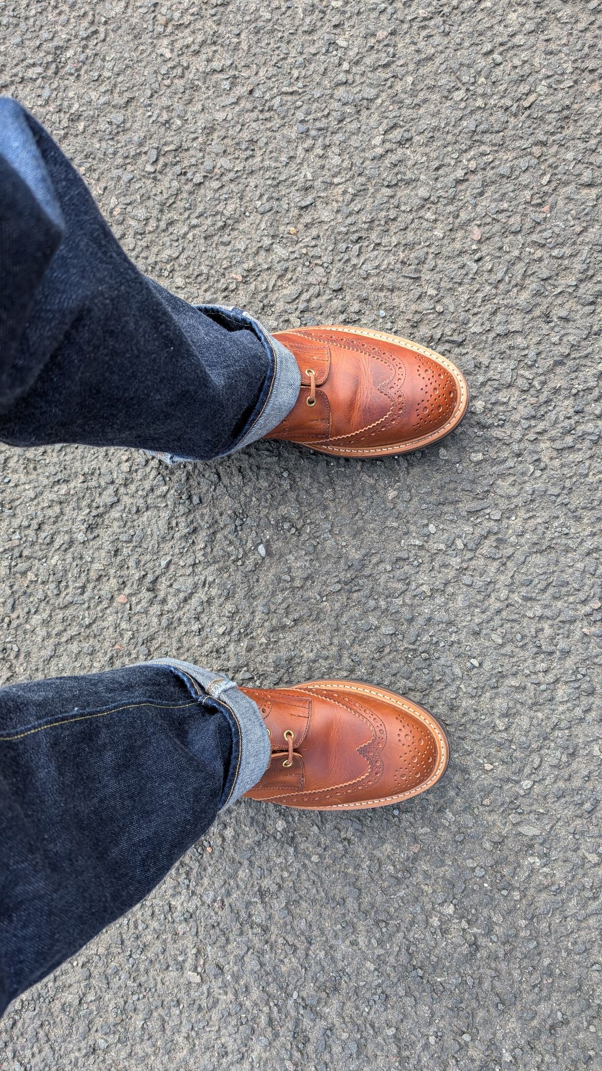 Photo by NickBardi on March 16, 2026 of the Tricker's Stow Country Boot in Badalassi Carlo Waxy Tan Cognac.