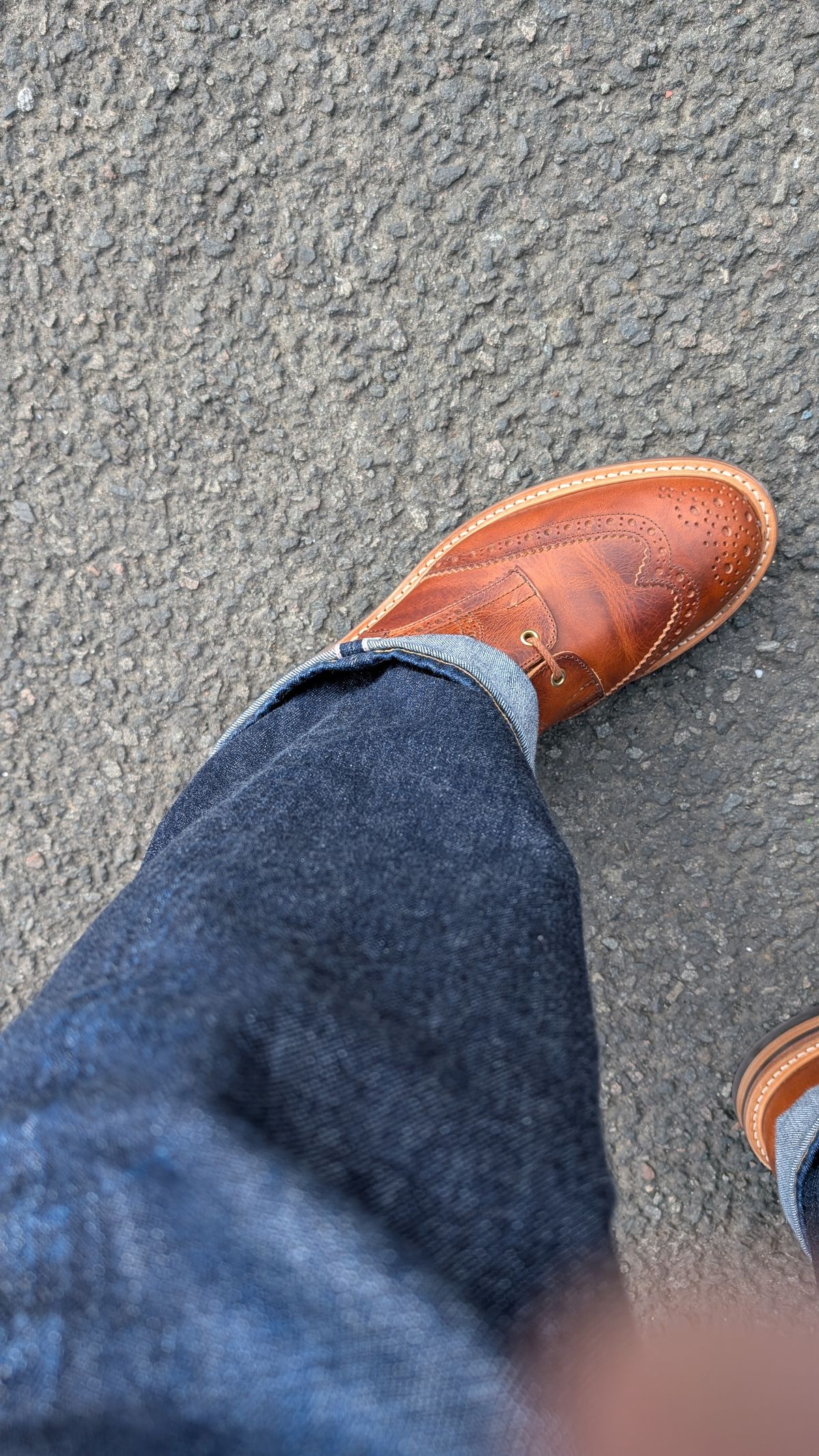 Photo by NickBardi on March 16, 2026 of the Tricker's Stow Country Boot in Badalassi Carlo Waxy Tan Cognac.