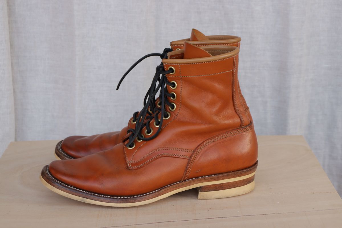 Photo by sobreiroboots on December 4, 2024 of the Sobreiro Boots Estrella Boot in Fonte Velha Cow Hide.