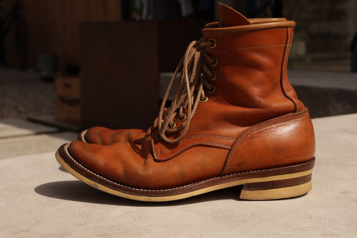 Photo by sobreiroboots on April 1, 2025 of the Sobreiro Boots Estrella Boot in Fonte Velha Cow Hide.