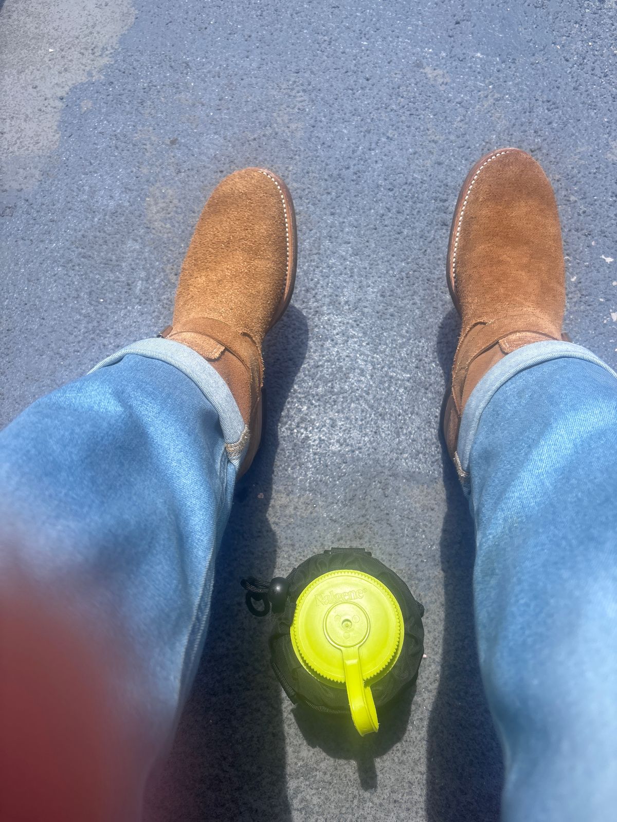 Photo by rolling_grub_trio on June 21, 2025 of the Rolling Dub Trio Griffin Engineer in Nakamura Sennosuke Shoten Dark Beige Suede.
