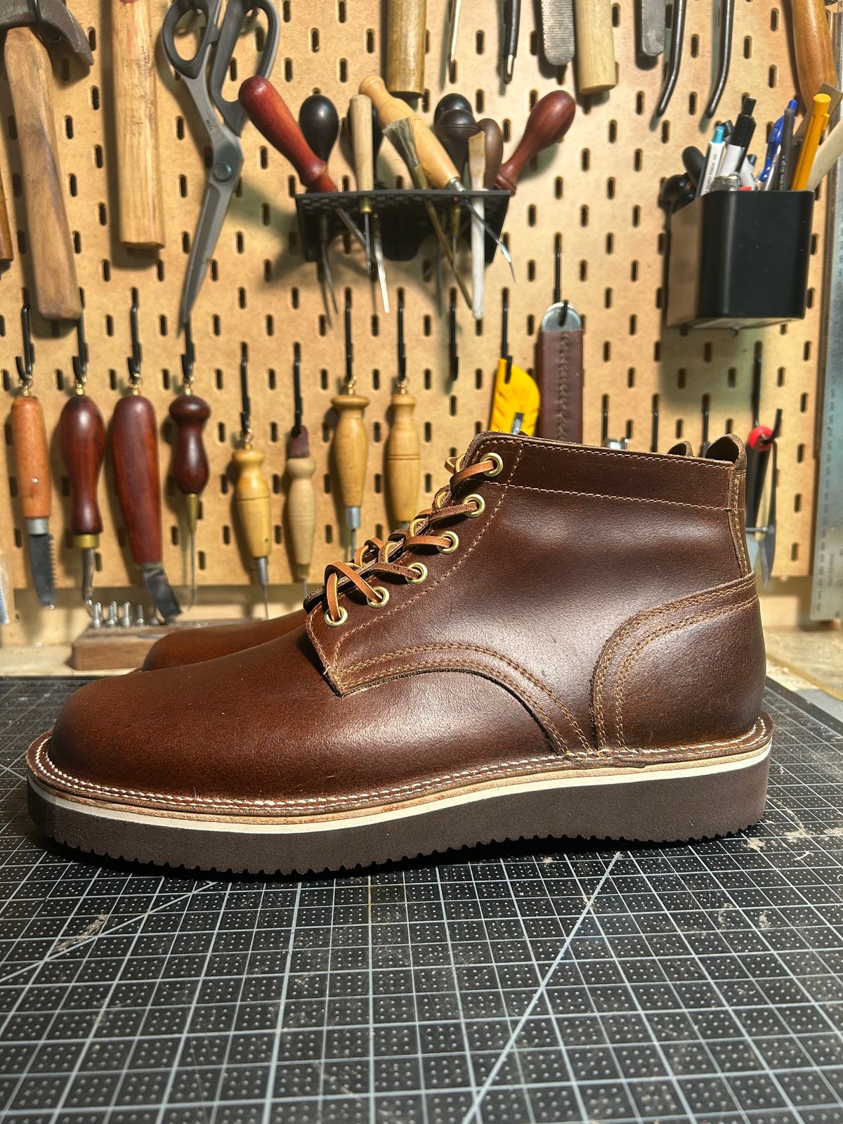 Photo by bdalponte on October 5, 2025 of the Self-Made Derby Boot in Horween Cinnamon Waxed Flesh.