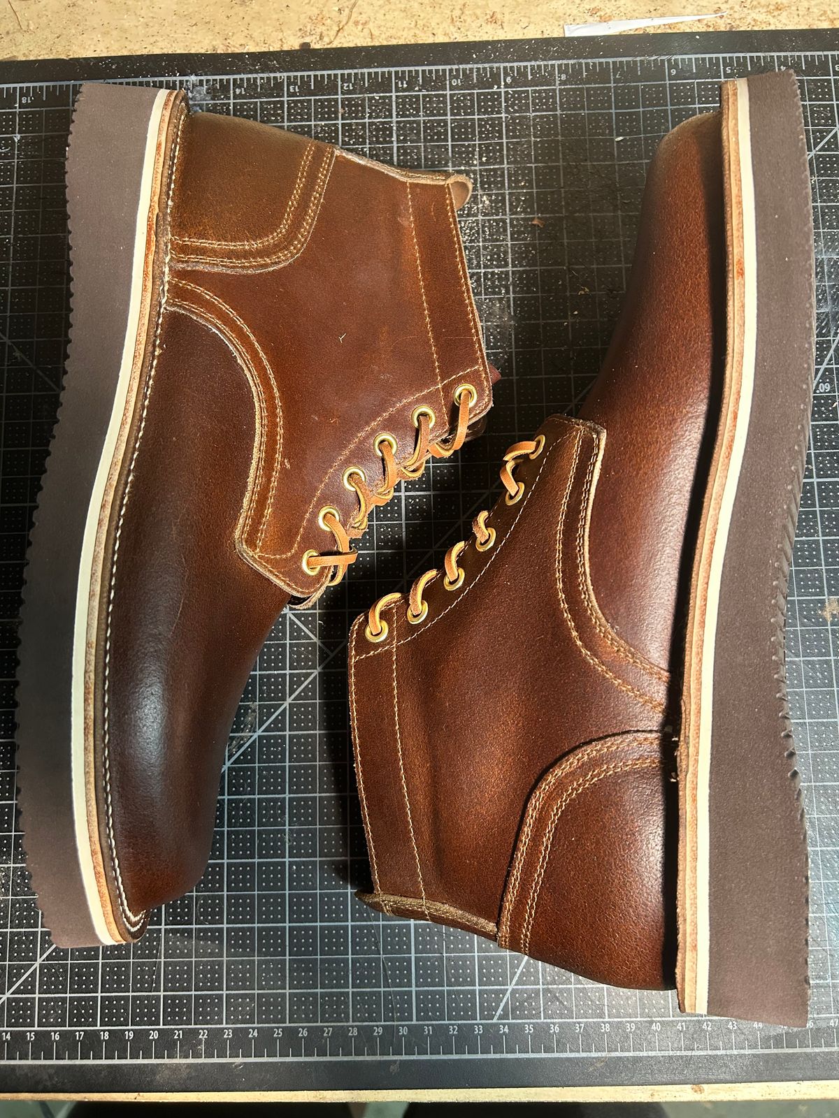 Photo by bdalponte on October 5, 2025 of the Self-Made Derby Boot in Horween Cinnamon Waxed Flesh.