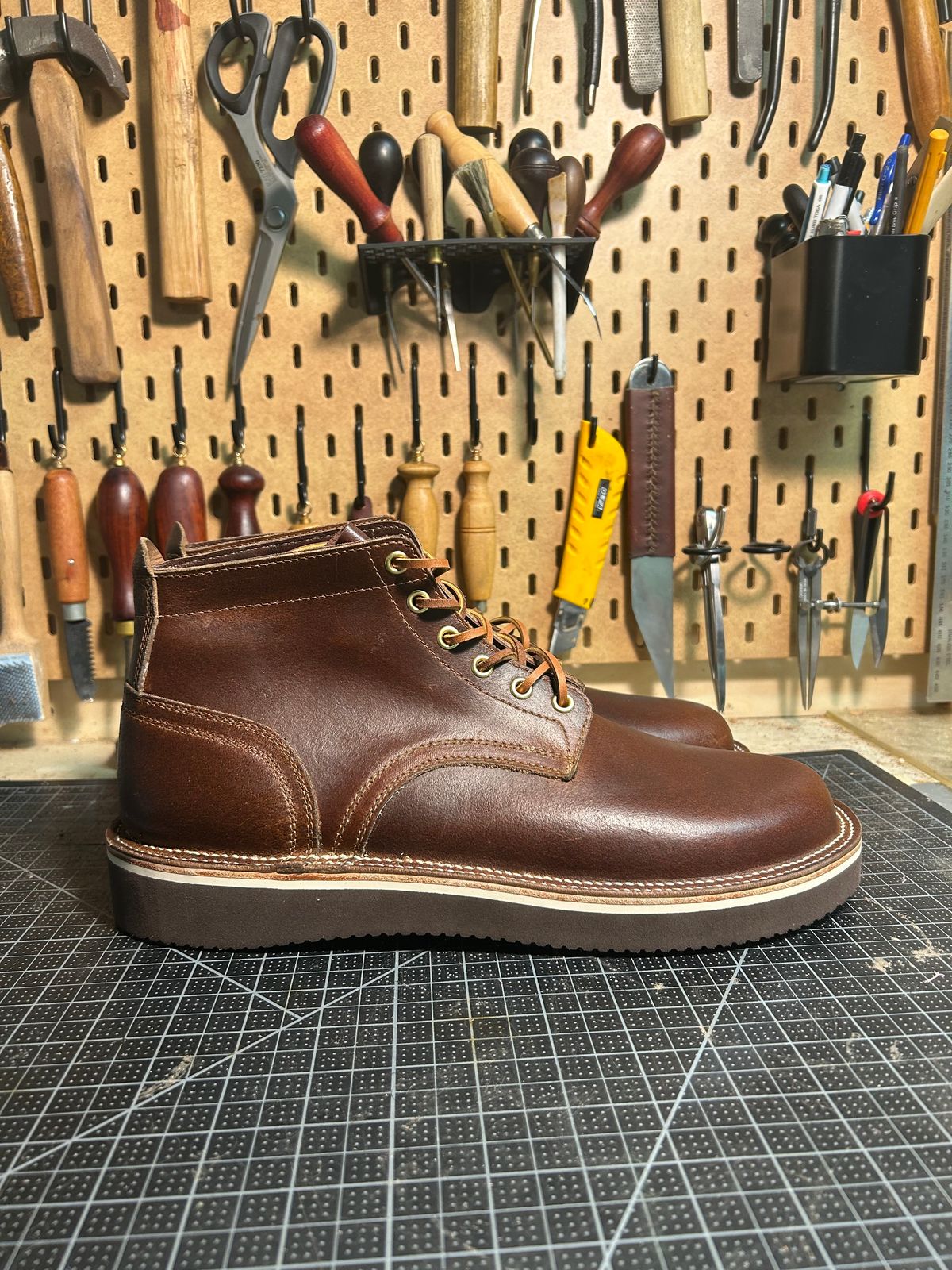 Photo by bdalponte on October 5, 2025 of the Self-Made Derby Boot in Horween Cinnamon Waxed Flesh.