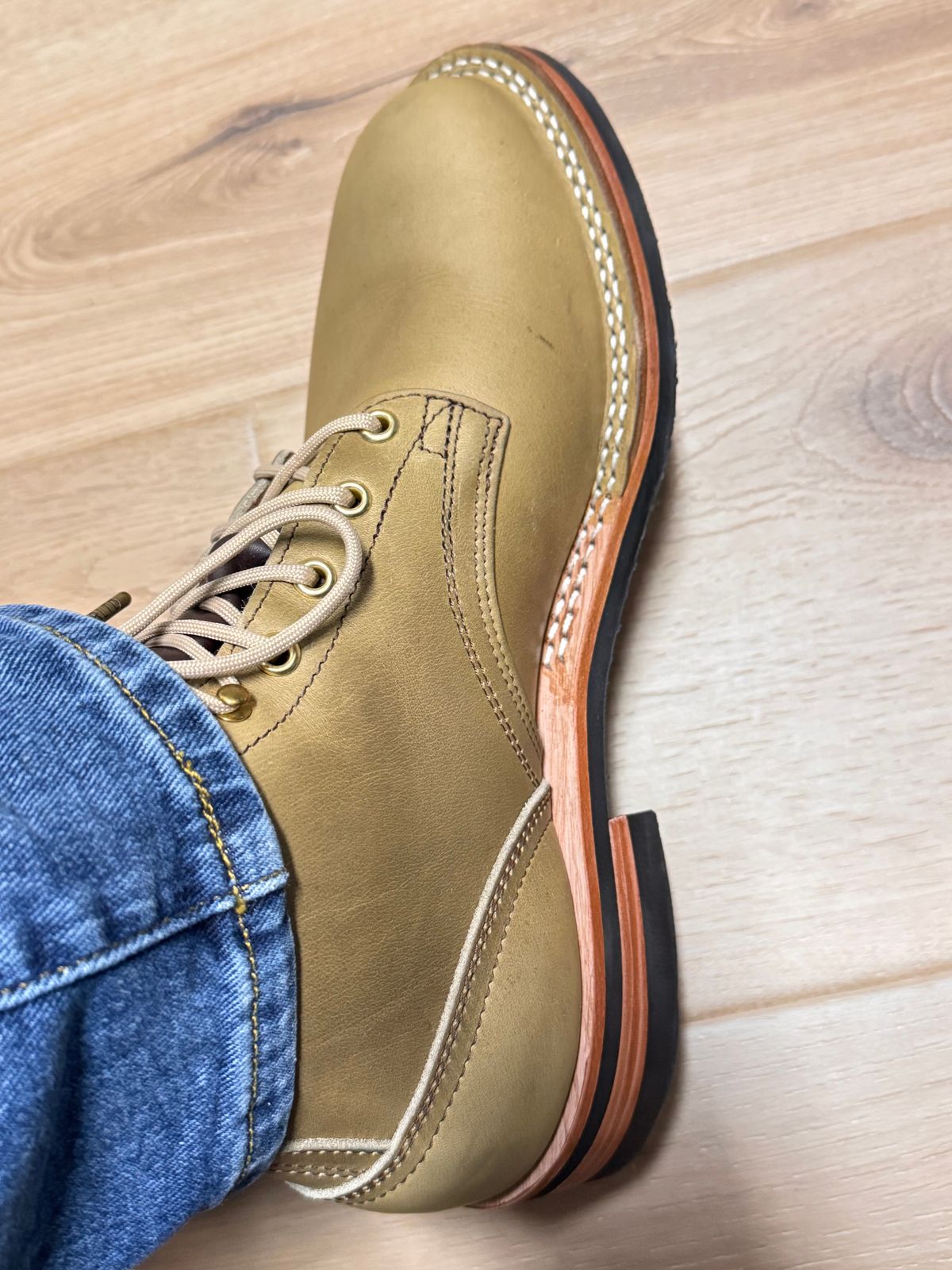 Photo by sjs426 on May 24, 2026 of the Nicks Falcon in Horween Sage Chromepak.