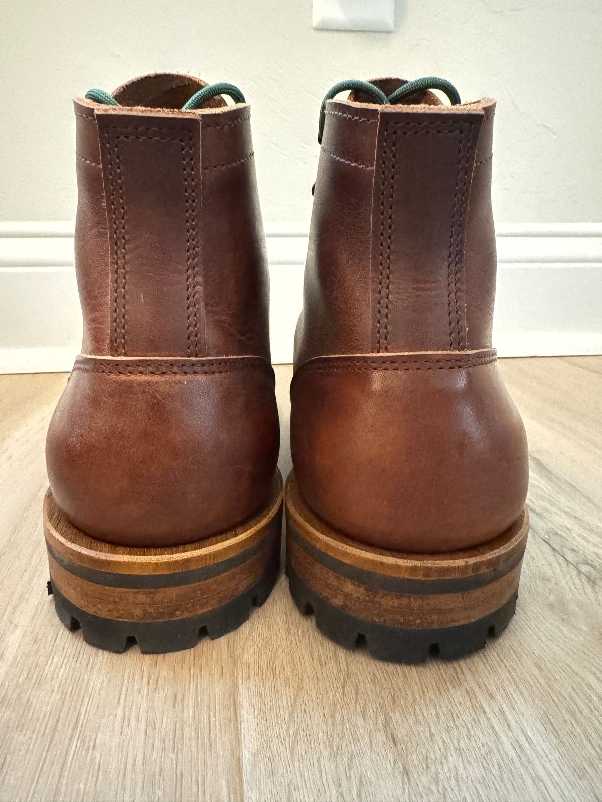 Photo by sjs426 on October 26, 2025 of the Truman Plain Toe Boot in Horween Autumn Cypress.