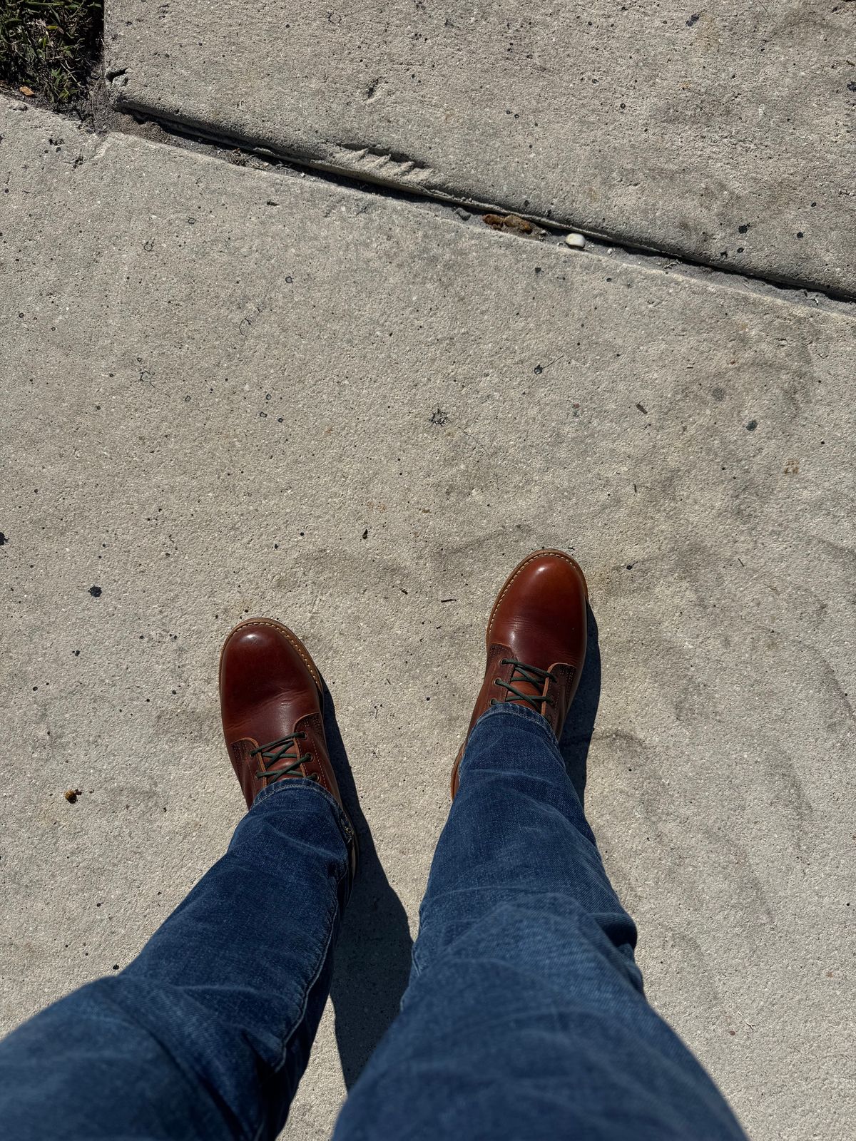 Photo by sjs426 on December 25, 2025 of the Truman Plain Toe Boot in Horween Autumn Cypress.