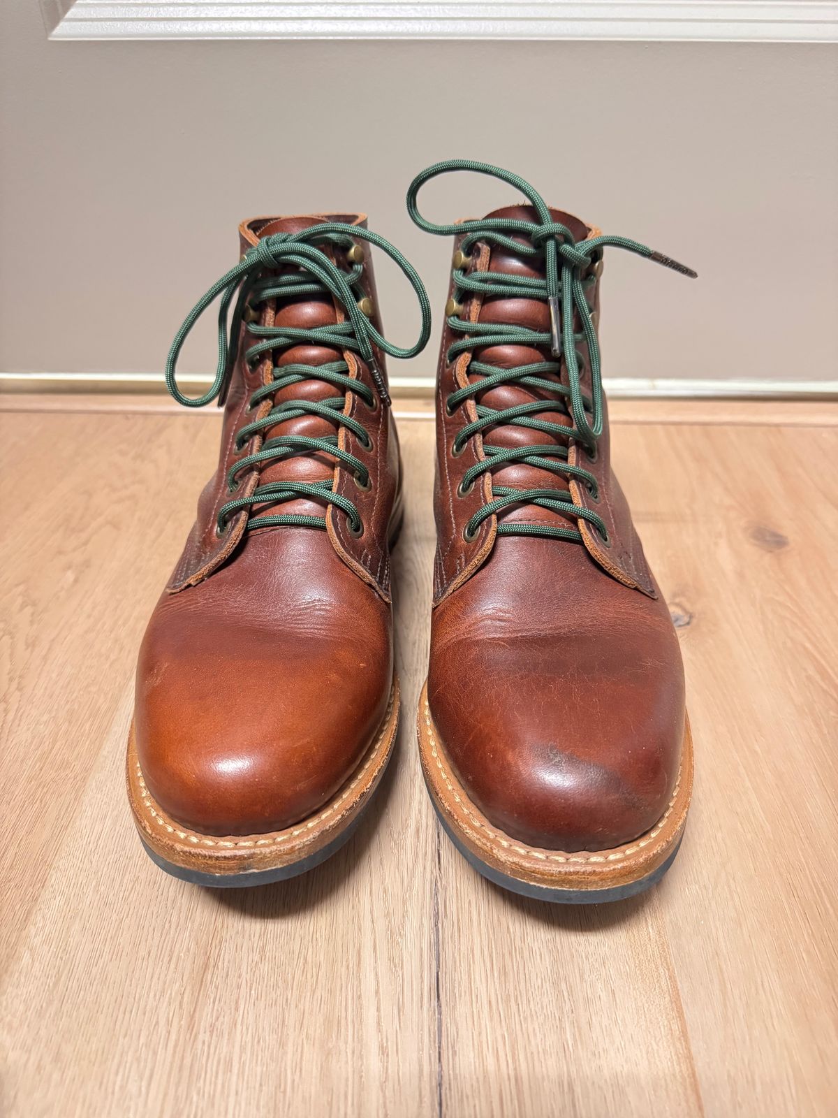Photo by sjs426 on February 3, 2026 of the Truman Plain Toe Boot in Horween Autumn Cypress.