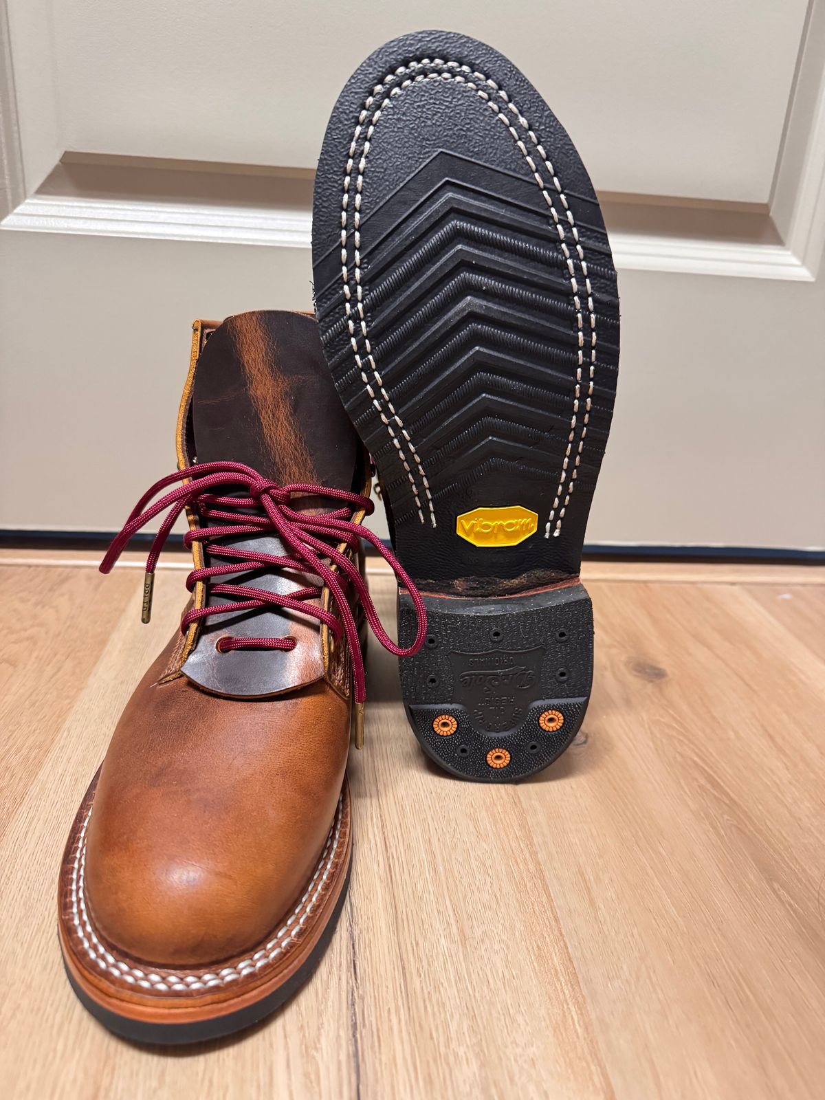 Photo by sjs426 on February 13, 2026 of the Nicks Falcon in Horween Orange Predator.