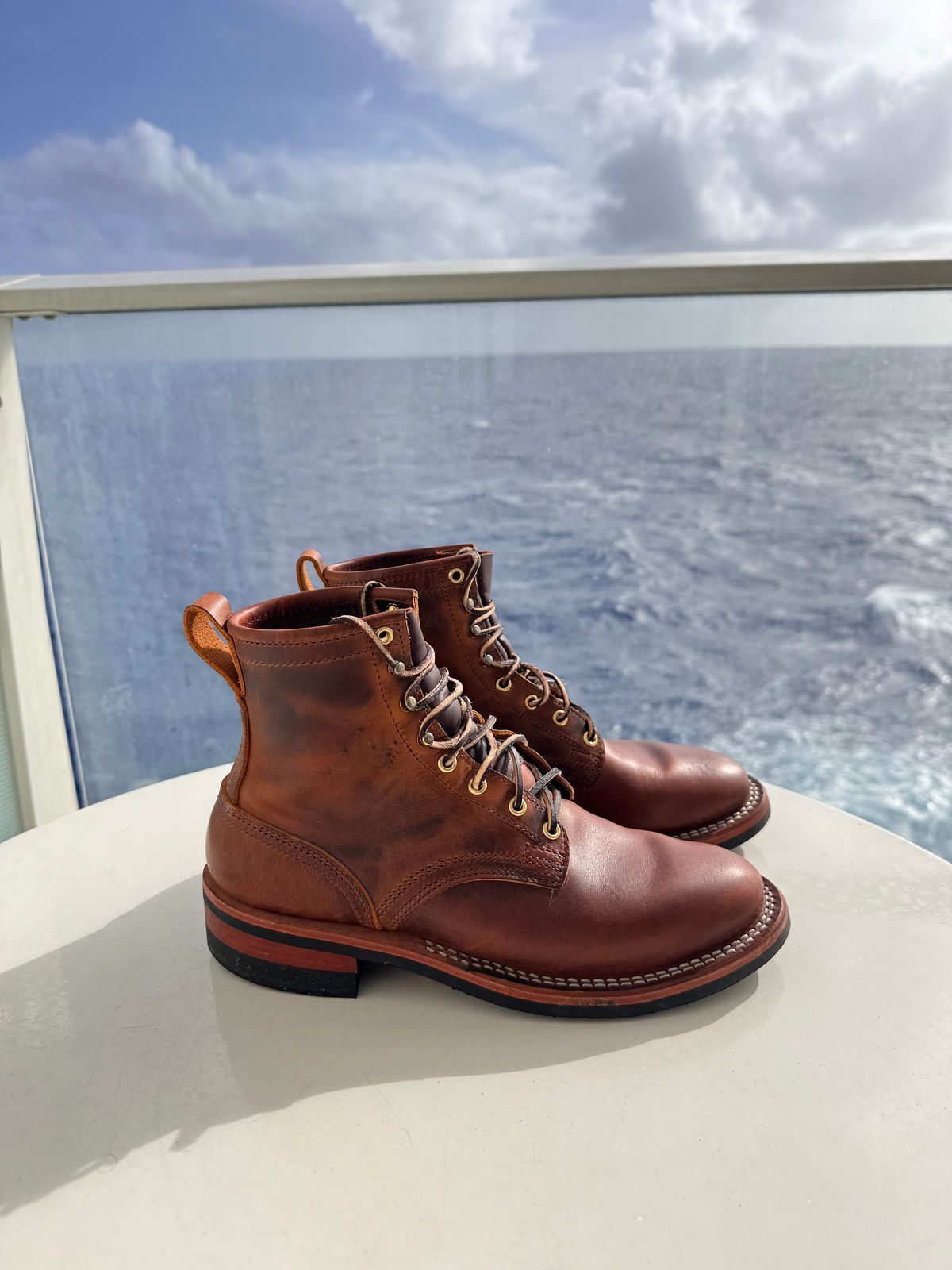 Photo by sjs426 on March 17, 2026 of the Nicks Falcon in Horween Orange Predator.