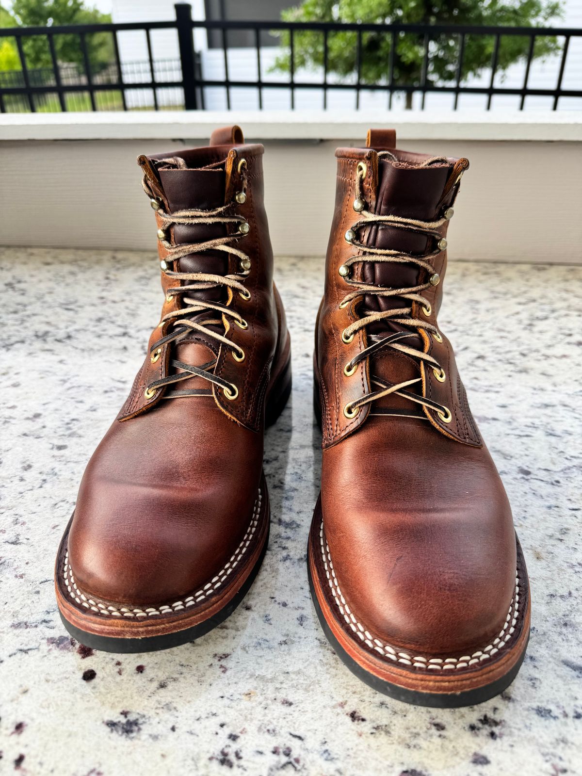 Photo by sjs426 on April 19, 2026 of the Nicks Falcon in Horween Orange Predator.