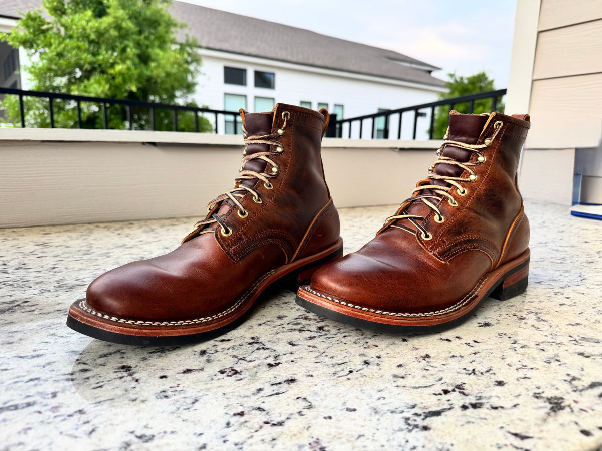 Photo by sjs426 on April 19, 2026 of the Nicks Falcon in Horween Orange Predator.