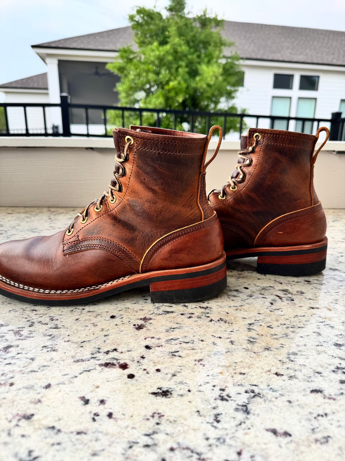 Photo by sjs426 on April 19, 2026 of the Nicks Falcon in Horween Orange Predator.