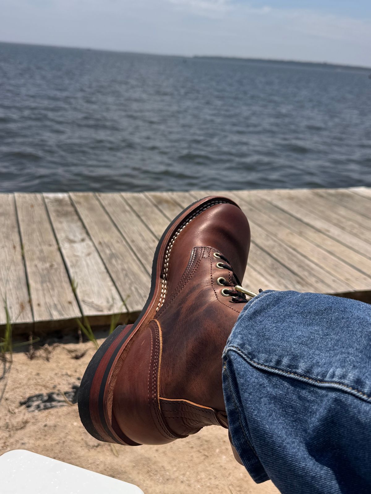 Photo by sjs426 on June 28, 2026 of the Nicks Falcon in Horween Orange Predator.