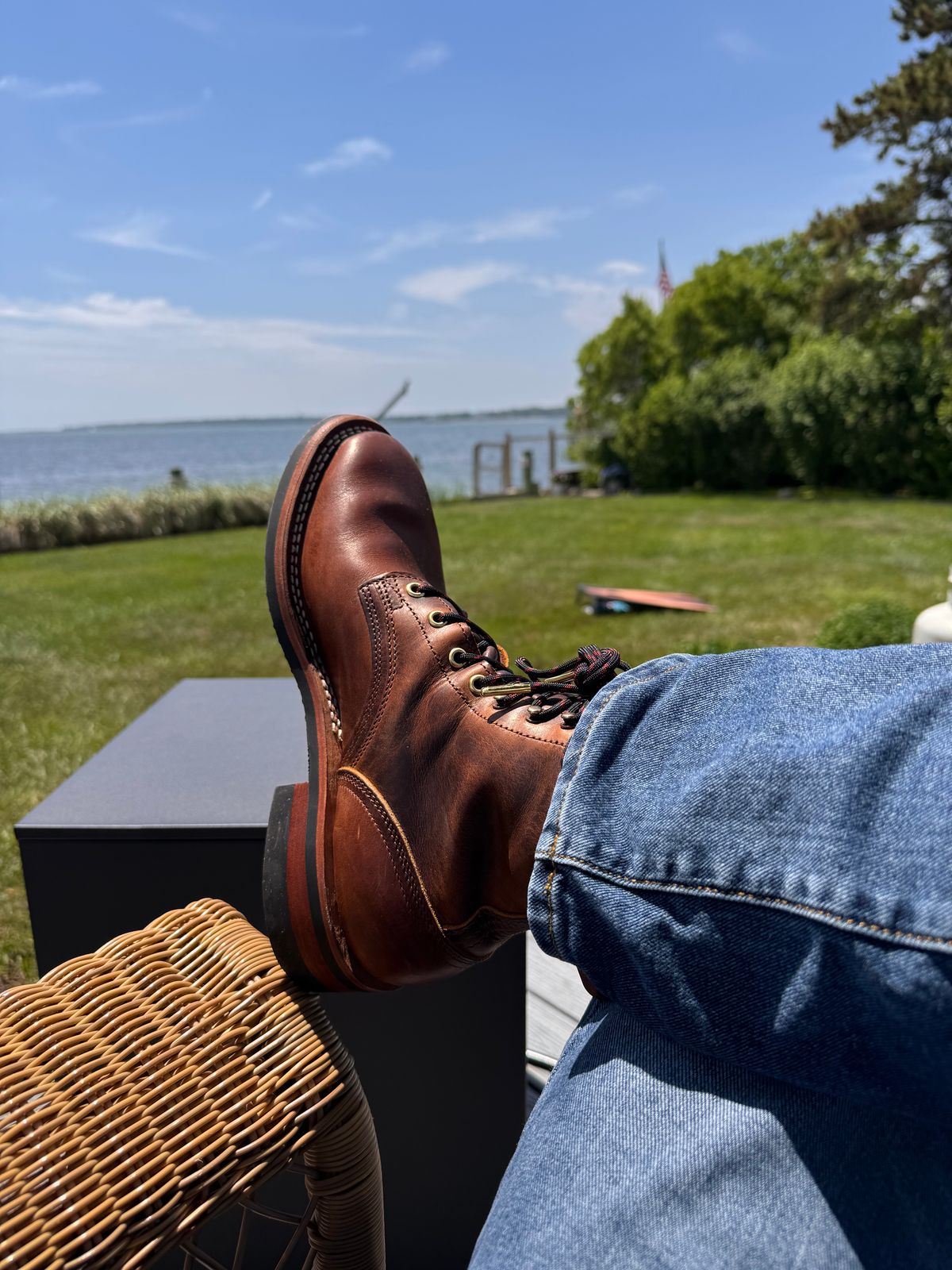 Photo by sjs426 on June 28, 2026 of the Nicks Falcon in Horween Orange Predator.