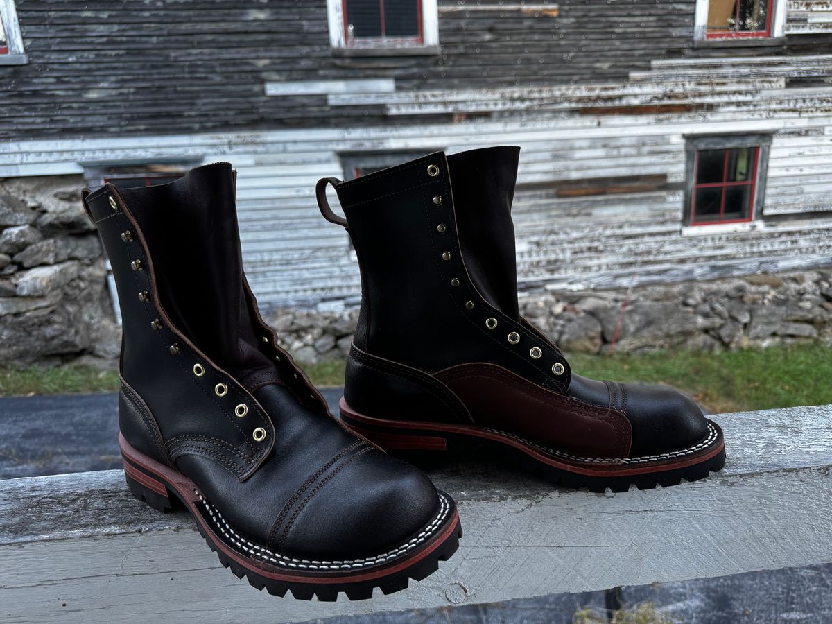 Photo by Theo on October 1, 2025 of the Nicks x Rose Anvil ND1 in Horween Brown Waxed Flesh & Seidel 1964 Brown.