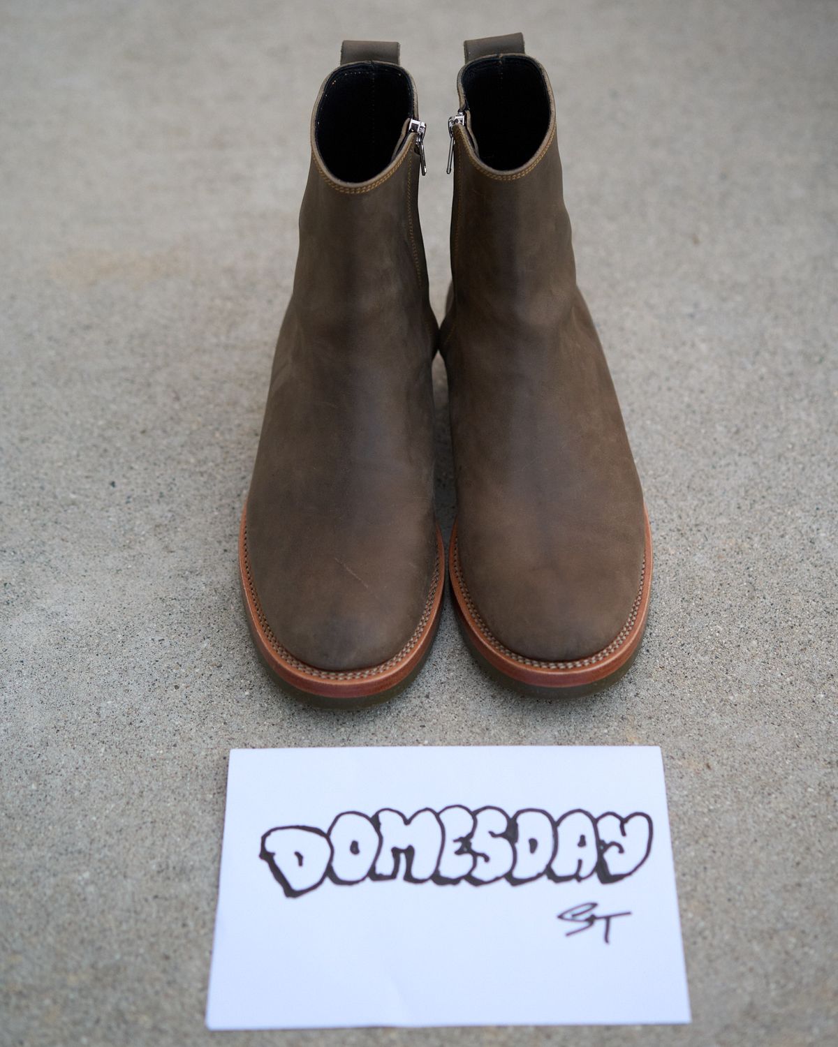 Photo by SighUnzips on October 12, 2024 of the Fortis Boots Antasena in Maryam Salvia Horsebutt.