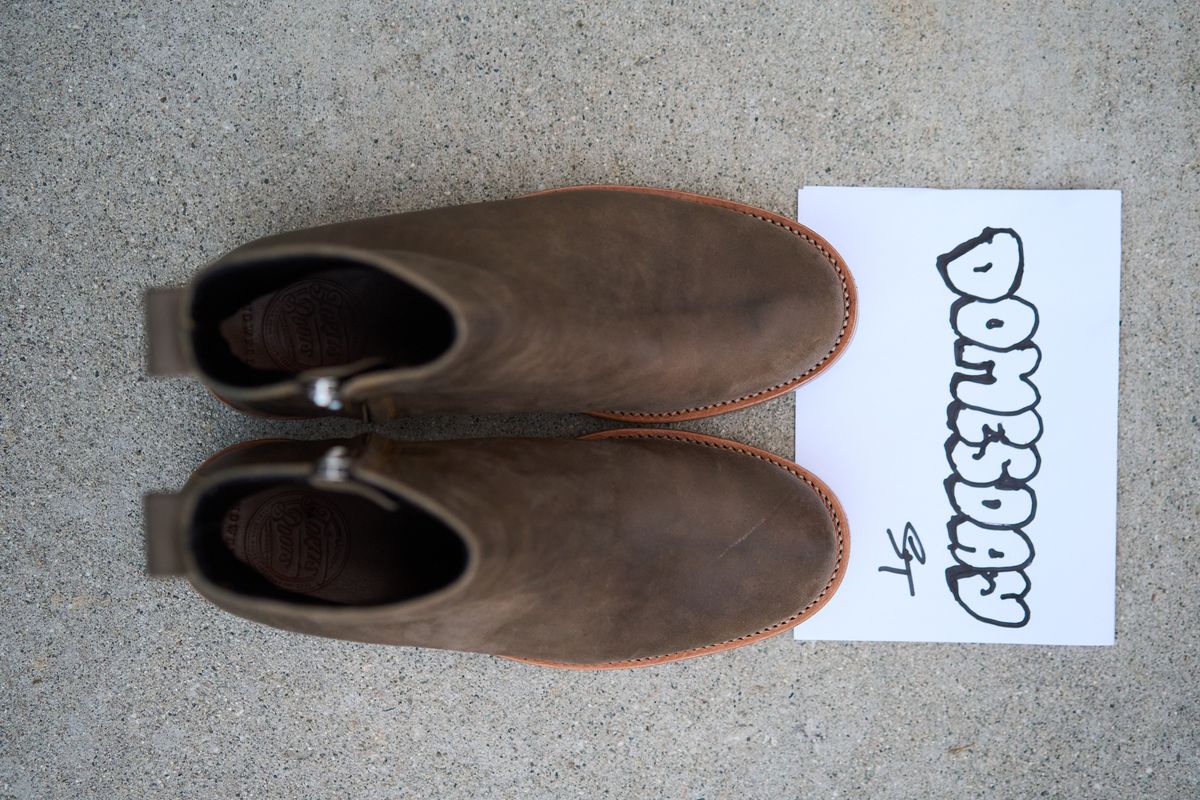 Photo by SighUnzips on October 12, 2024 of the Fortis Boots Antasena in Maryam Salvia Horsebutt.