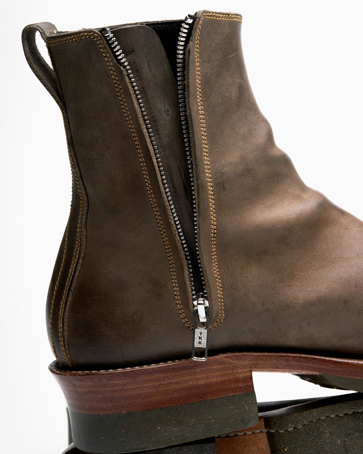 Photo by SighUnzips on November 12, 2024 of the Fortis Boots Antasena in Maryam Salvia Horsebutt.