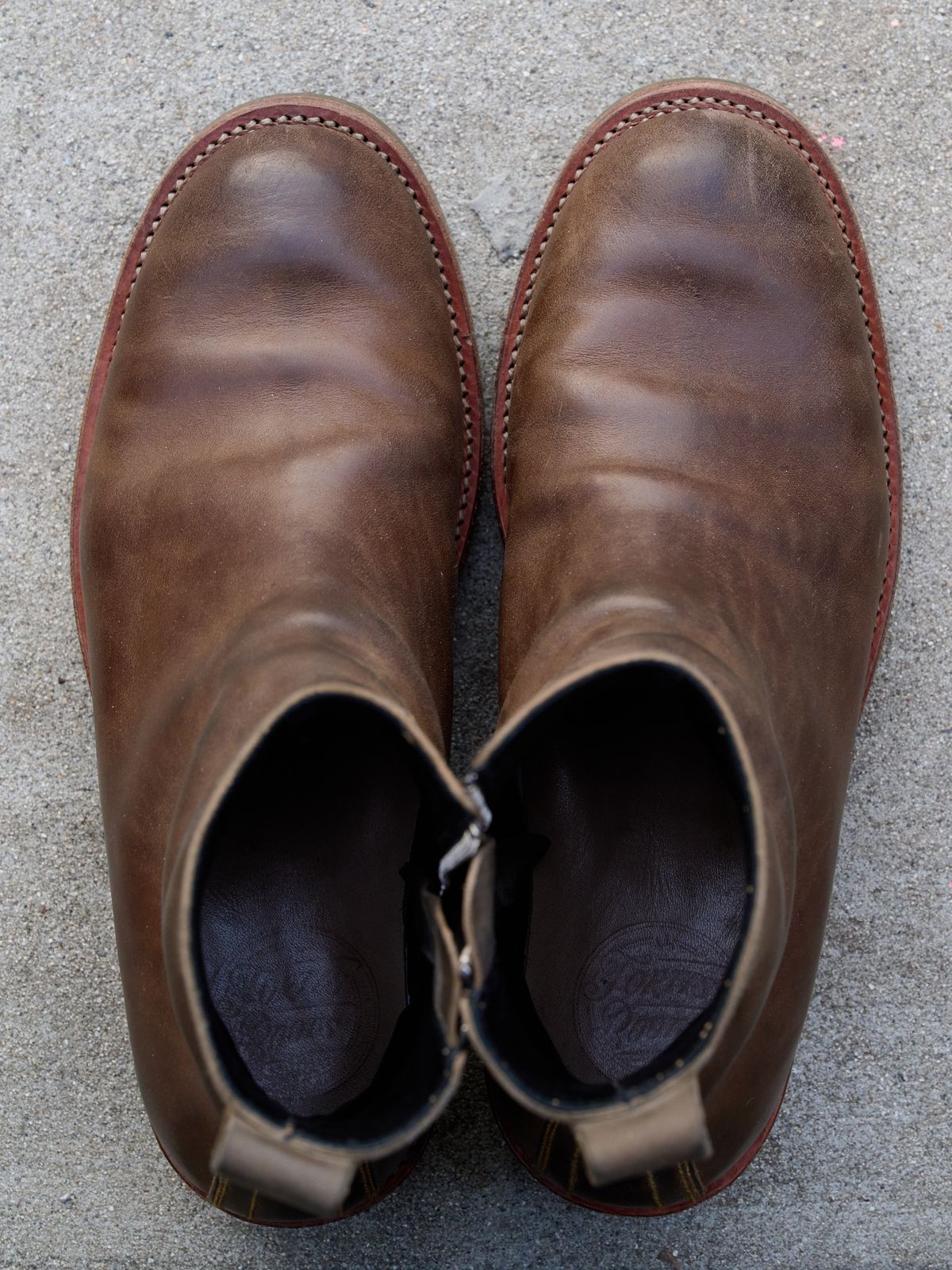 Photo by SighUnzips on January 11, 2025 of the Fortis Boots Antasena in Maryam Salvia Horsebutt.